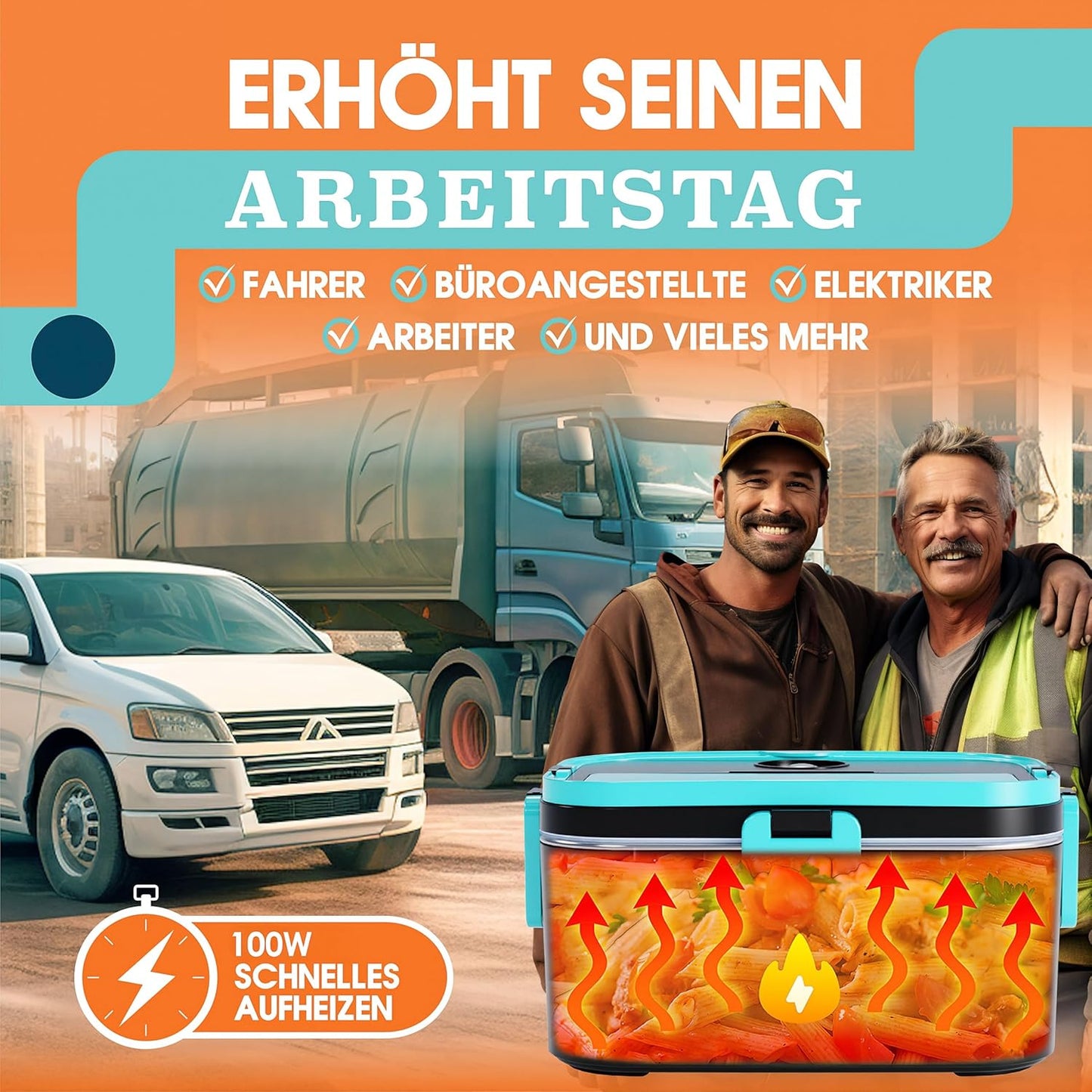 Elektrische Lunchbox XXL, Neon