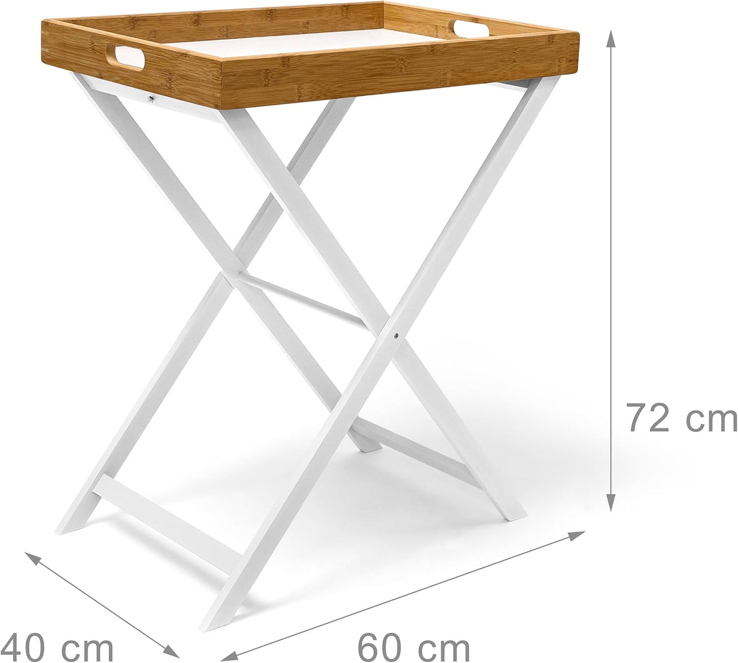 Klapptisch mit Tablett, Weiss