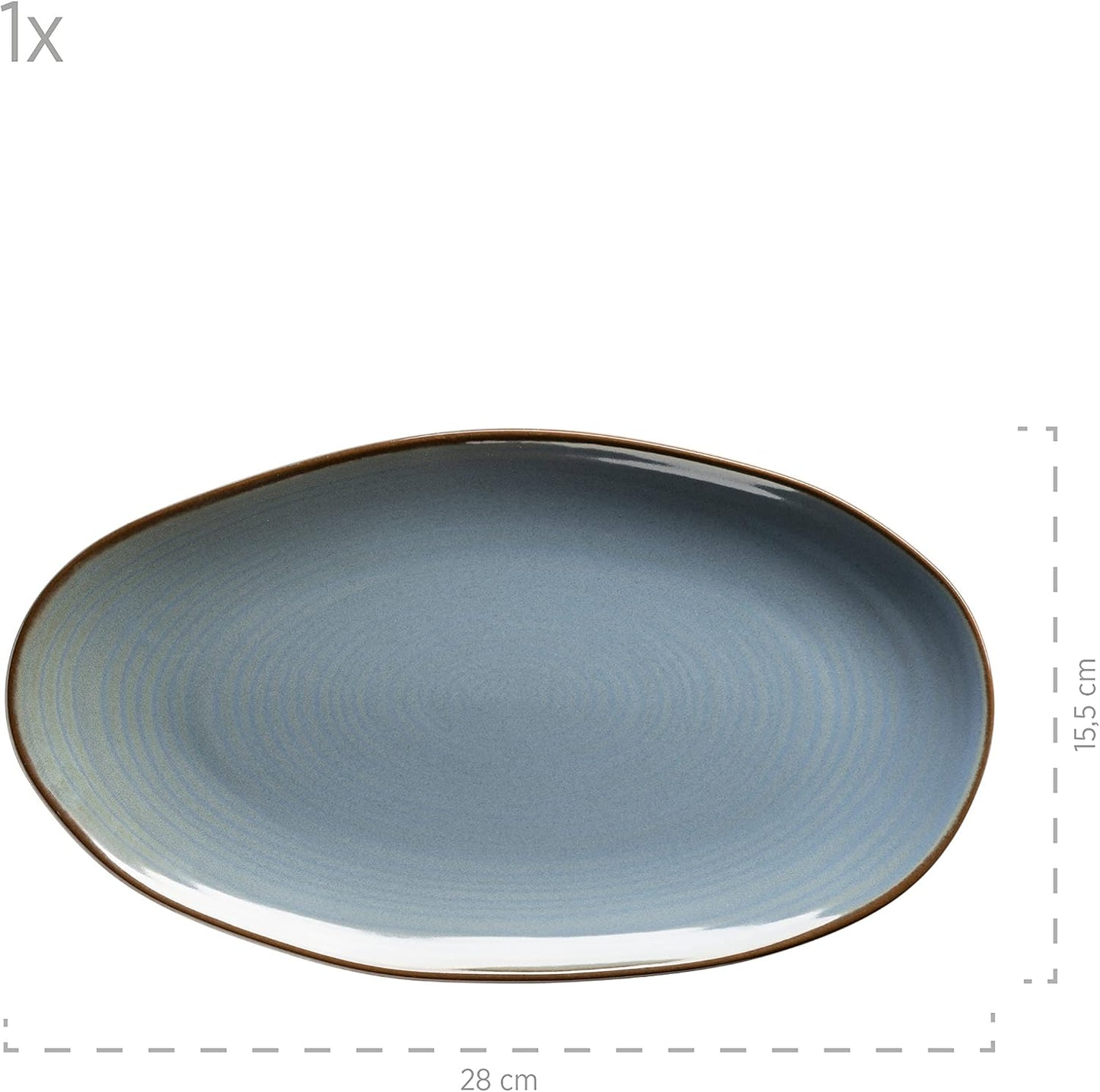 Servierplatten-Set Nottingham im Vintage Look, Blau