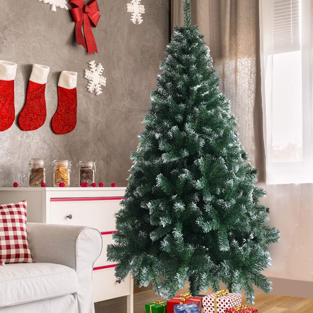 Künstlicher Weihnachtsbaum 180cm mit 1050 Spitzen, Grün&weiss 180cm 1050 Spitzen