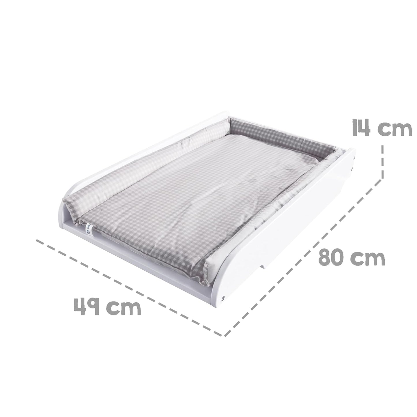 Wickelplatte mit Wickelauflage für Babybetten, Weiss / Adam & Eule