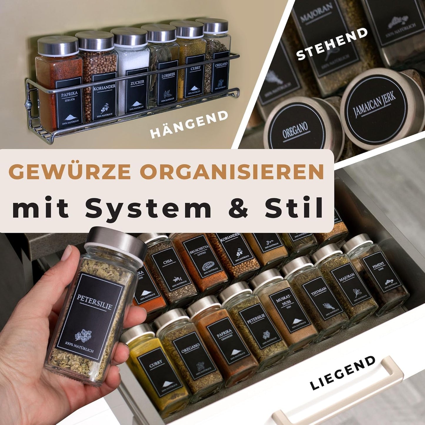 25er-Gewürzgläser-Set, Metall