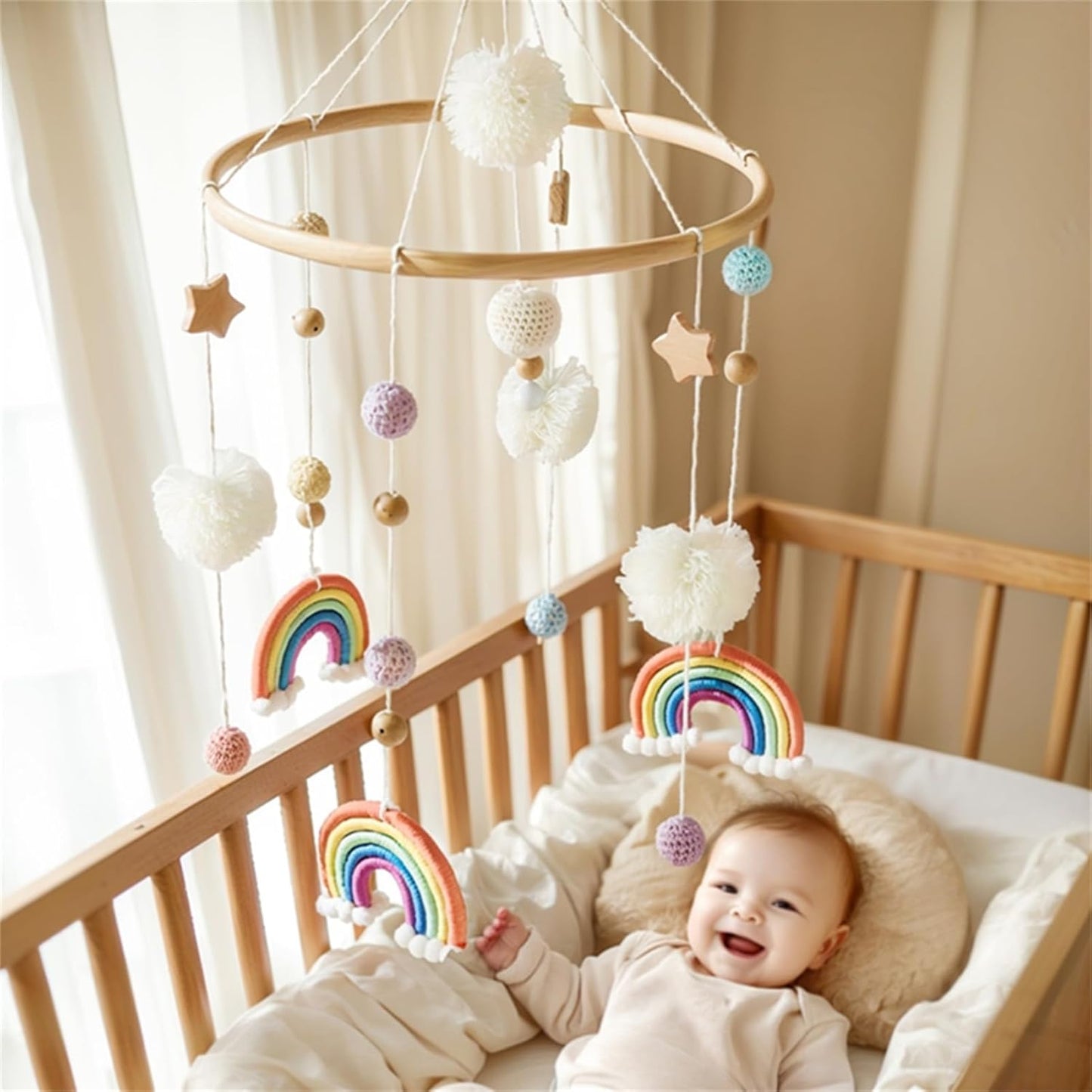 Babymobile für Babybett, Orange