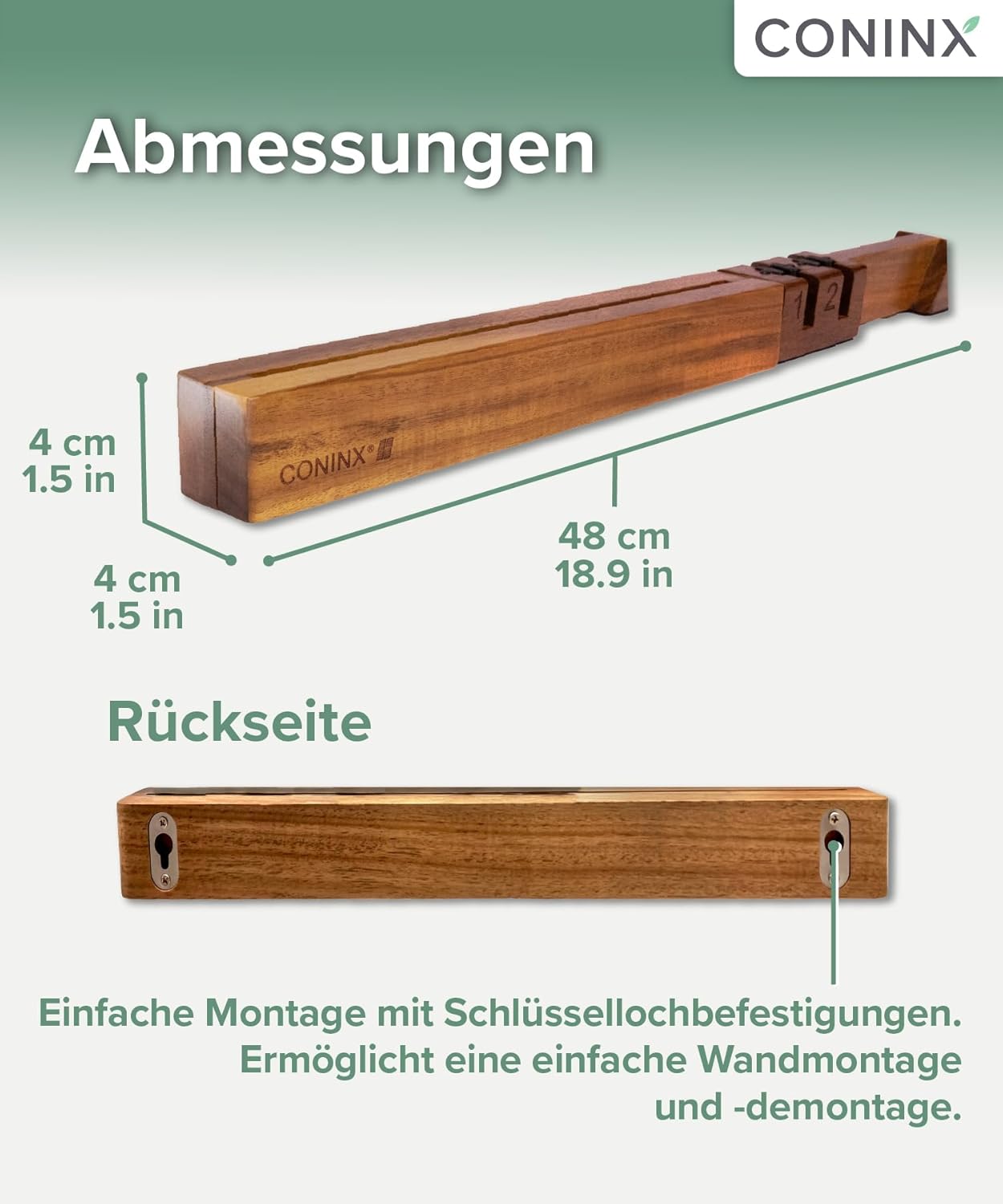 Magnetische Messerleiste mit Doppelschärfer, Akazien mit Schärfer