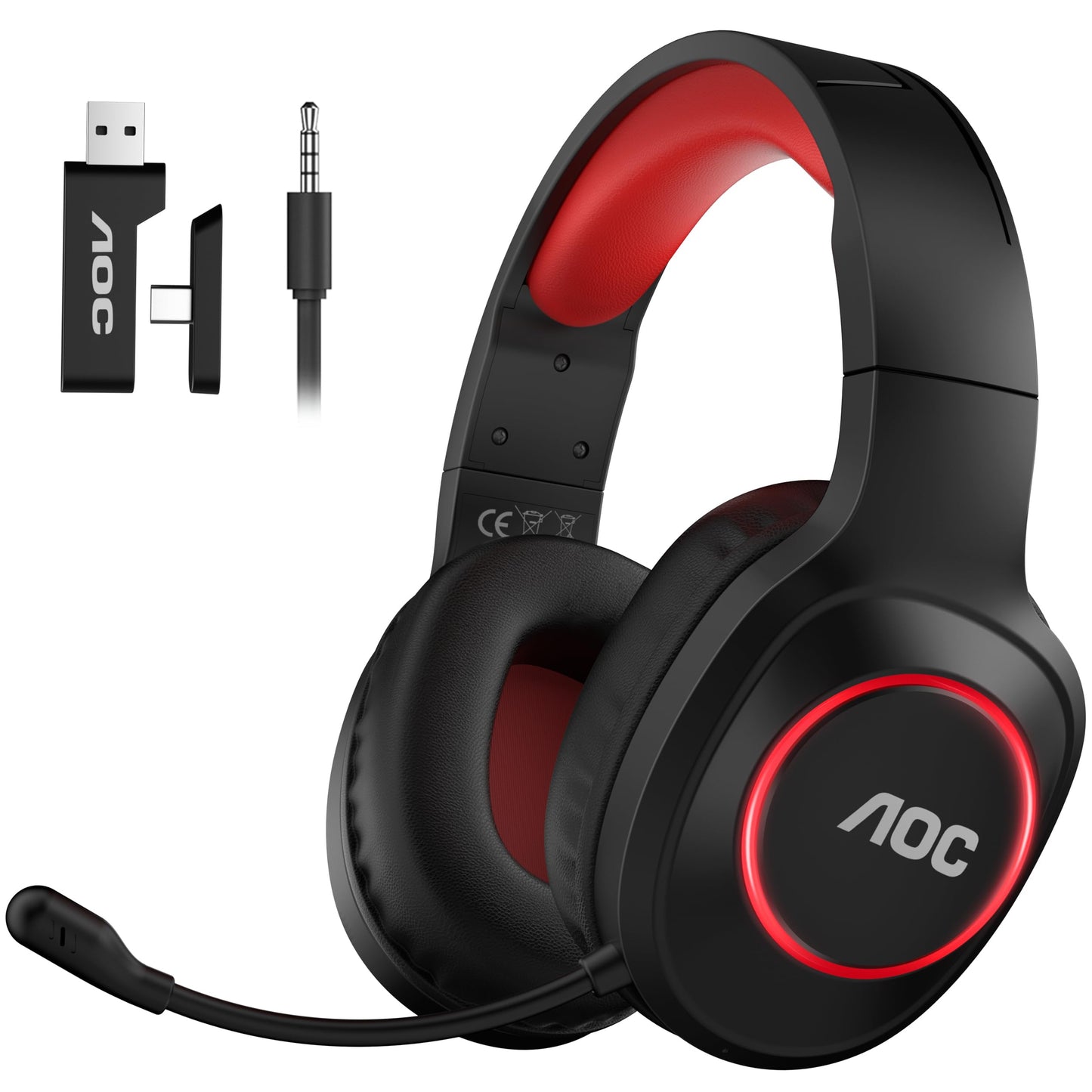 Kabelloses Gaming Headset, Red 3,5 mm Klinke