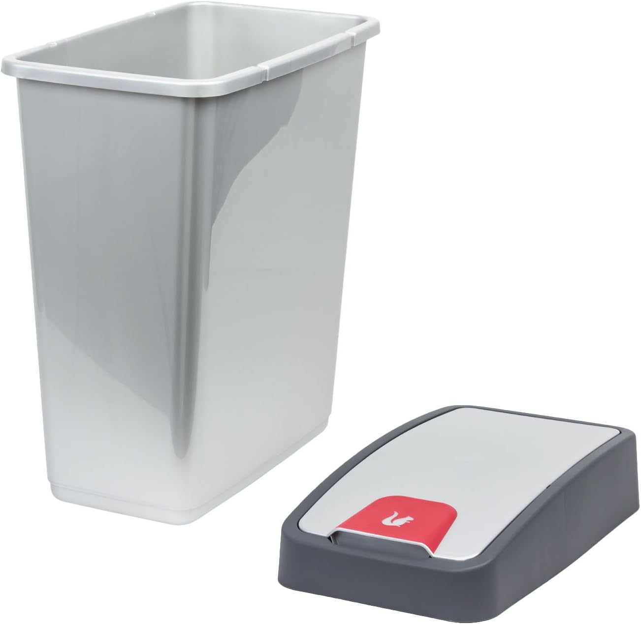 Abfallbehälter Magne mit Flip-Deckel, 25 l, 25 L Silber