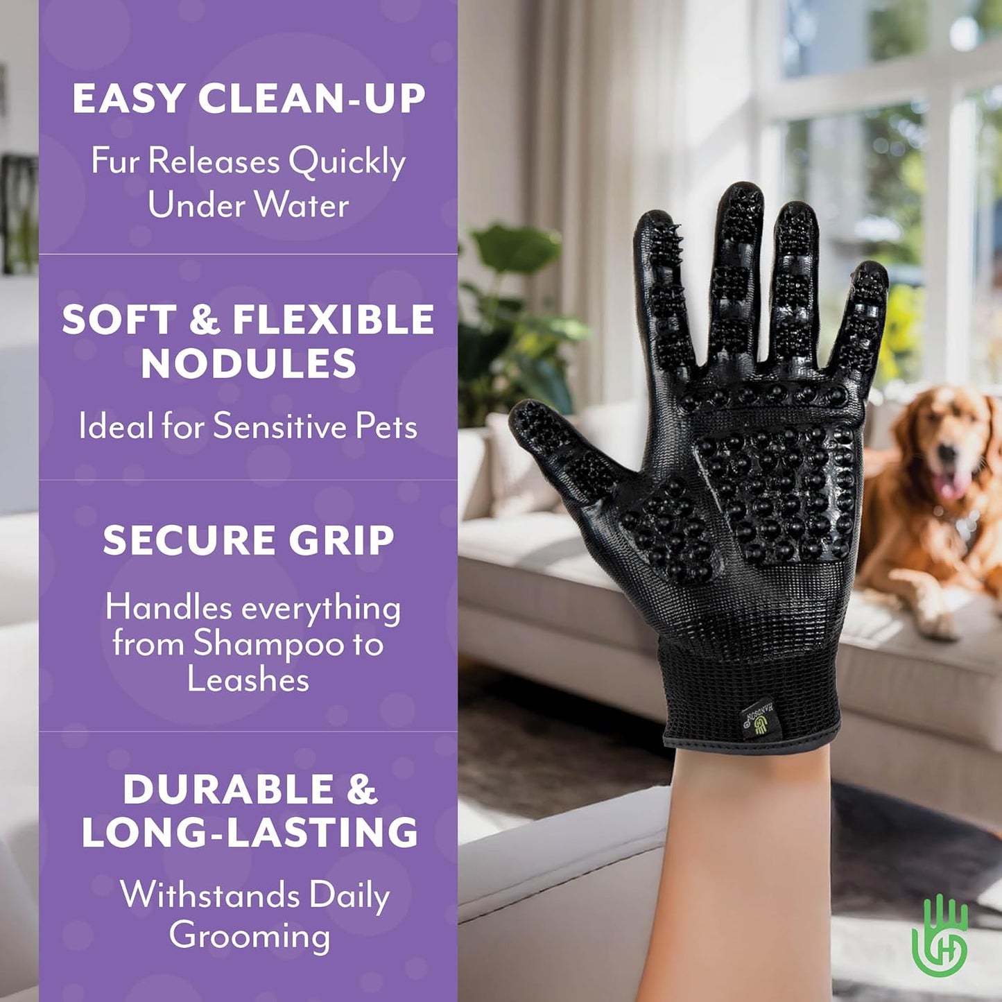 HandsOn Gloves Noppenhandschuh, Schwarz Mittel