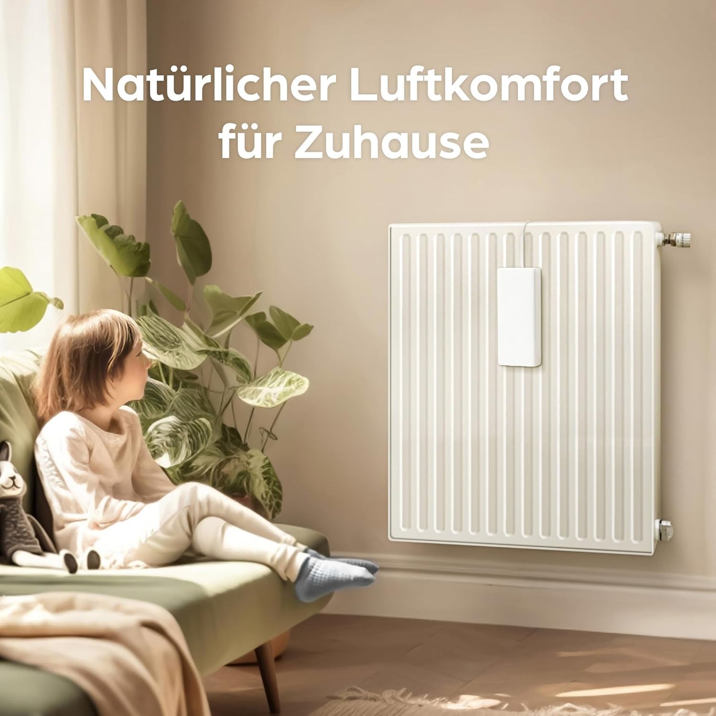 4er-Set Keramik-Luftbefeuchter für Heizkörper, 4er Set Weiss