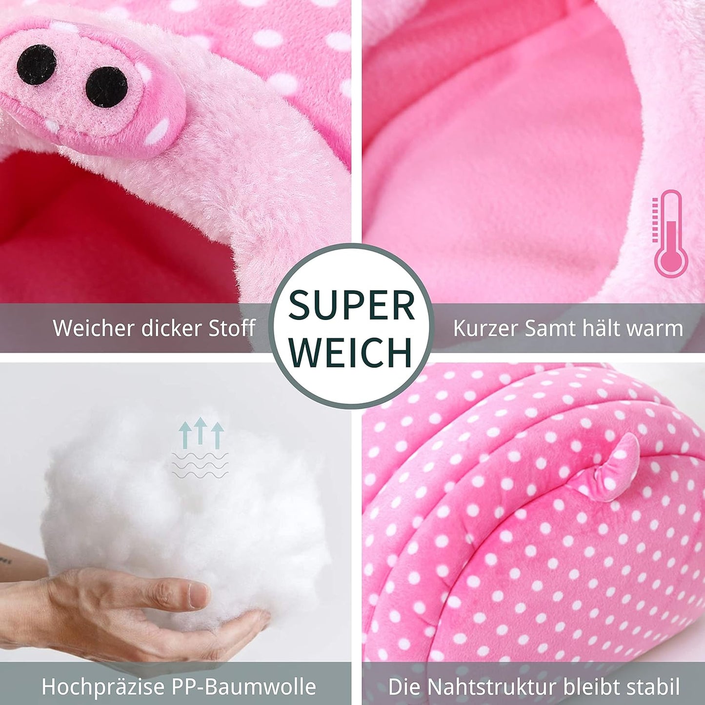 Kleintierhöhle & Spielzeug für Nager, 2-Schwein Gross