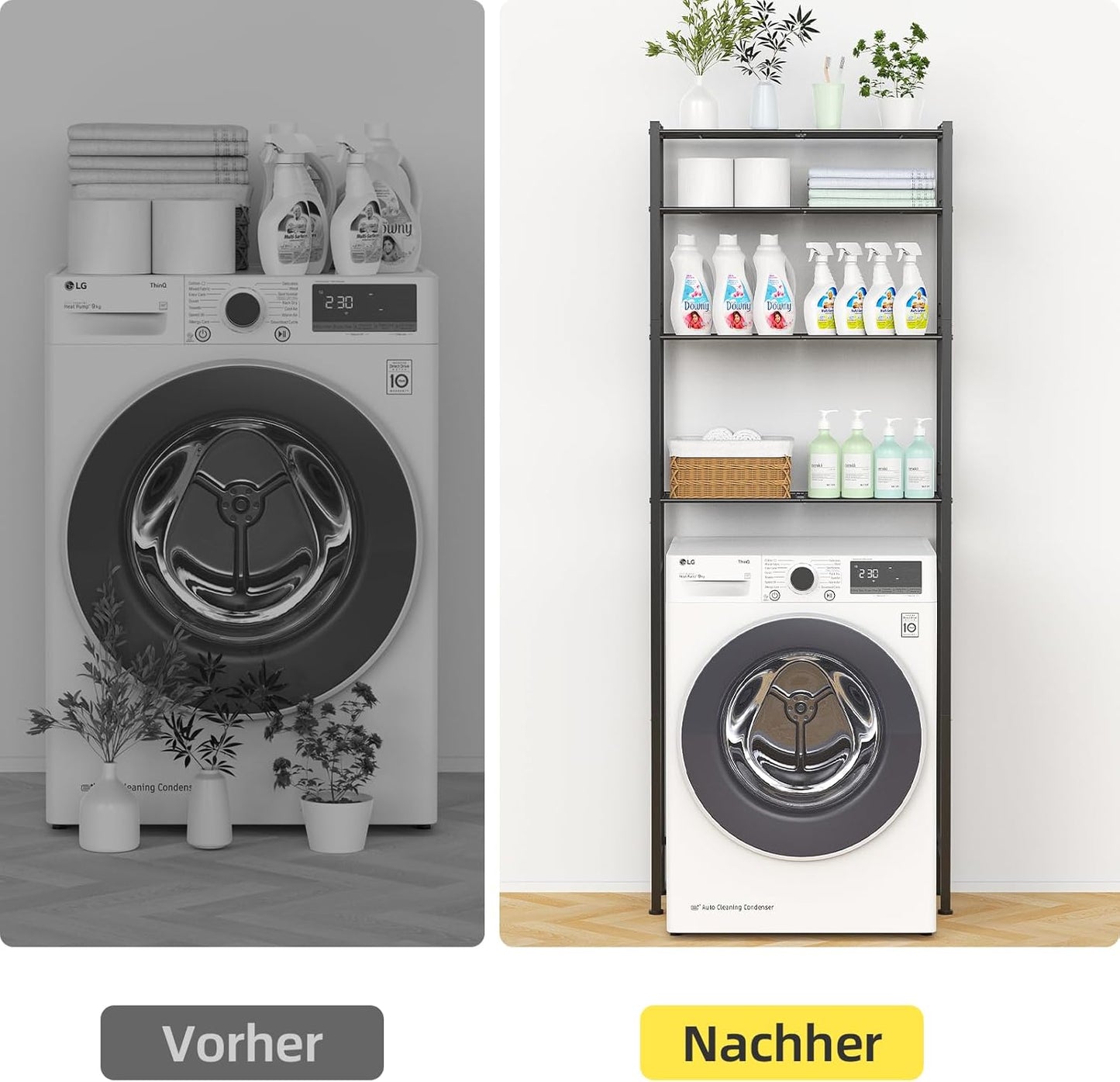 Waschmaschinenregal Überbauschrank 4 Ebenen