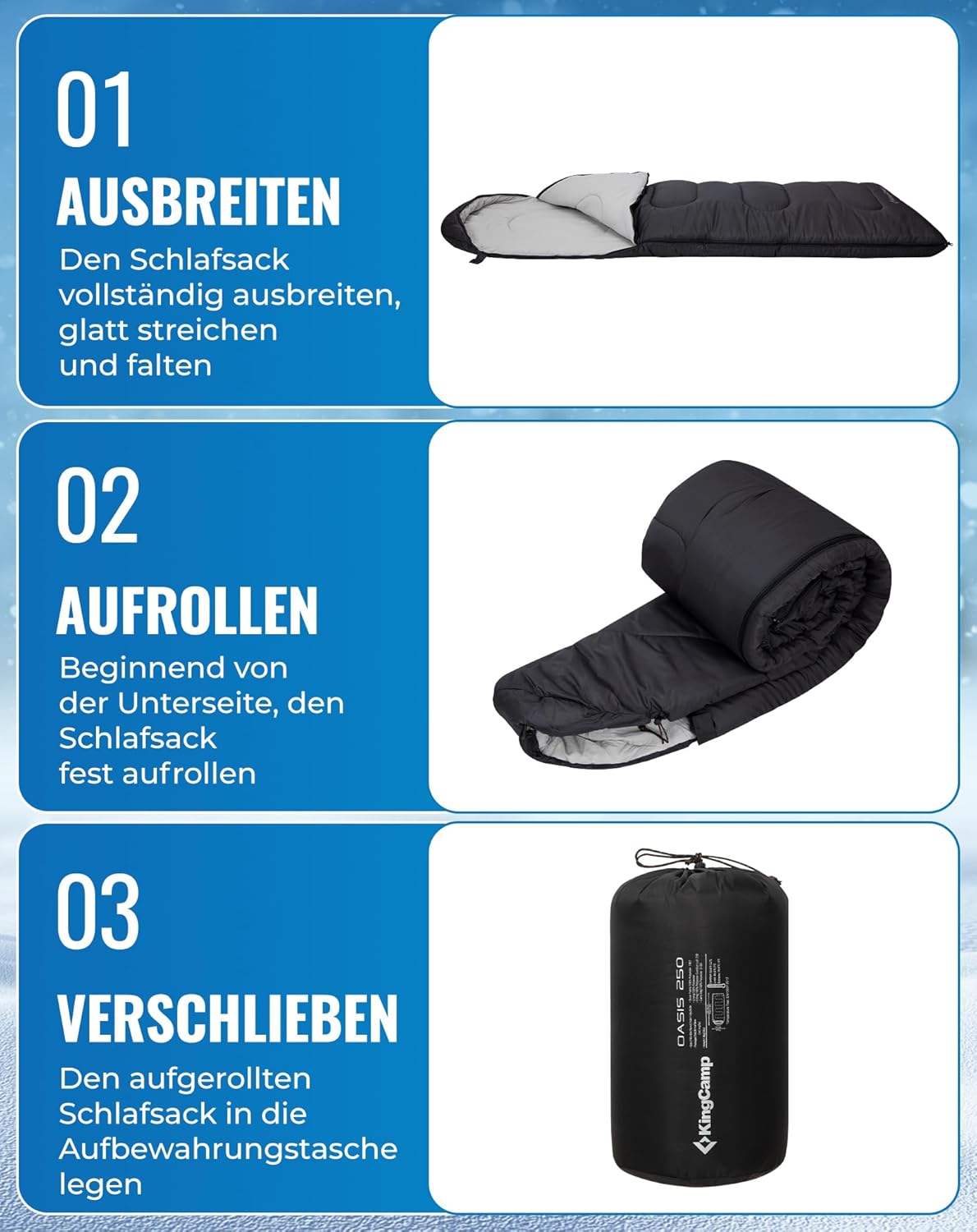 Schlafsack für kaltes Wetter, Schwarz L Zip 220×75cm