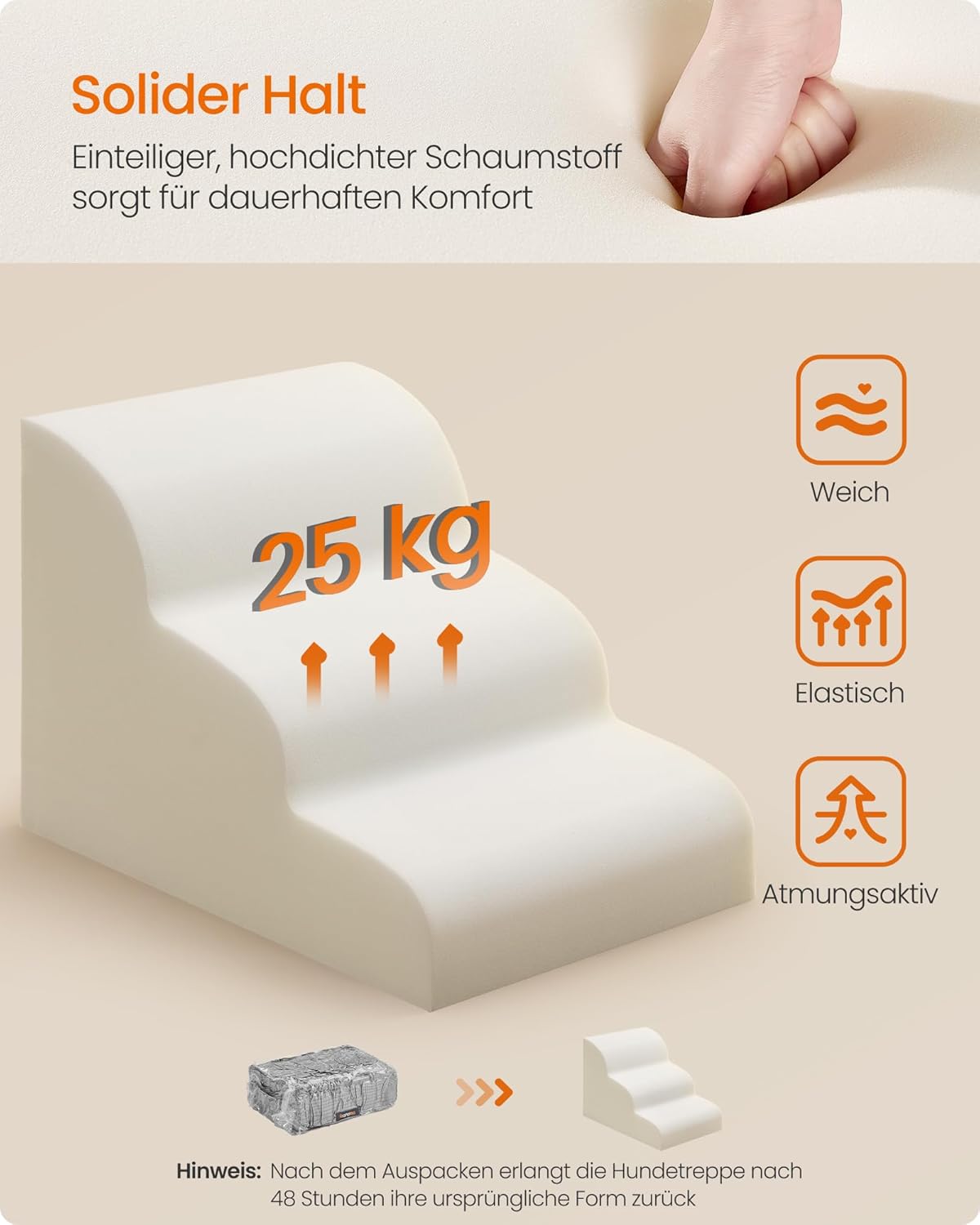 Haustiertreppe mit 3 Stufen, 3 Stufen (57T cm) schiefergrau