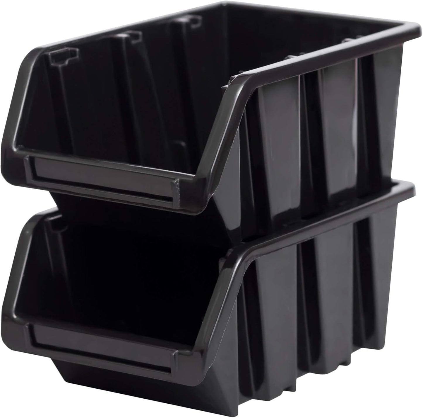 Wandregal mit Stapelboxen und Werkzeugwand, Schwarz +