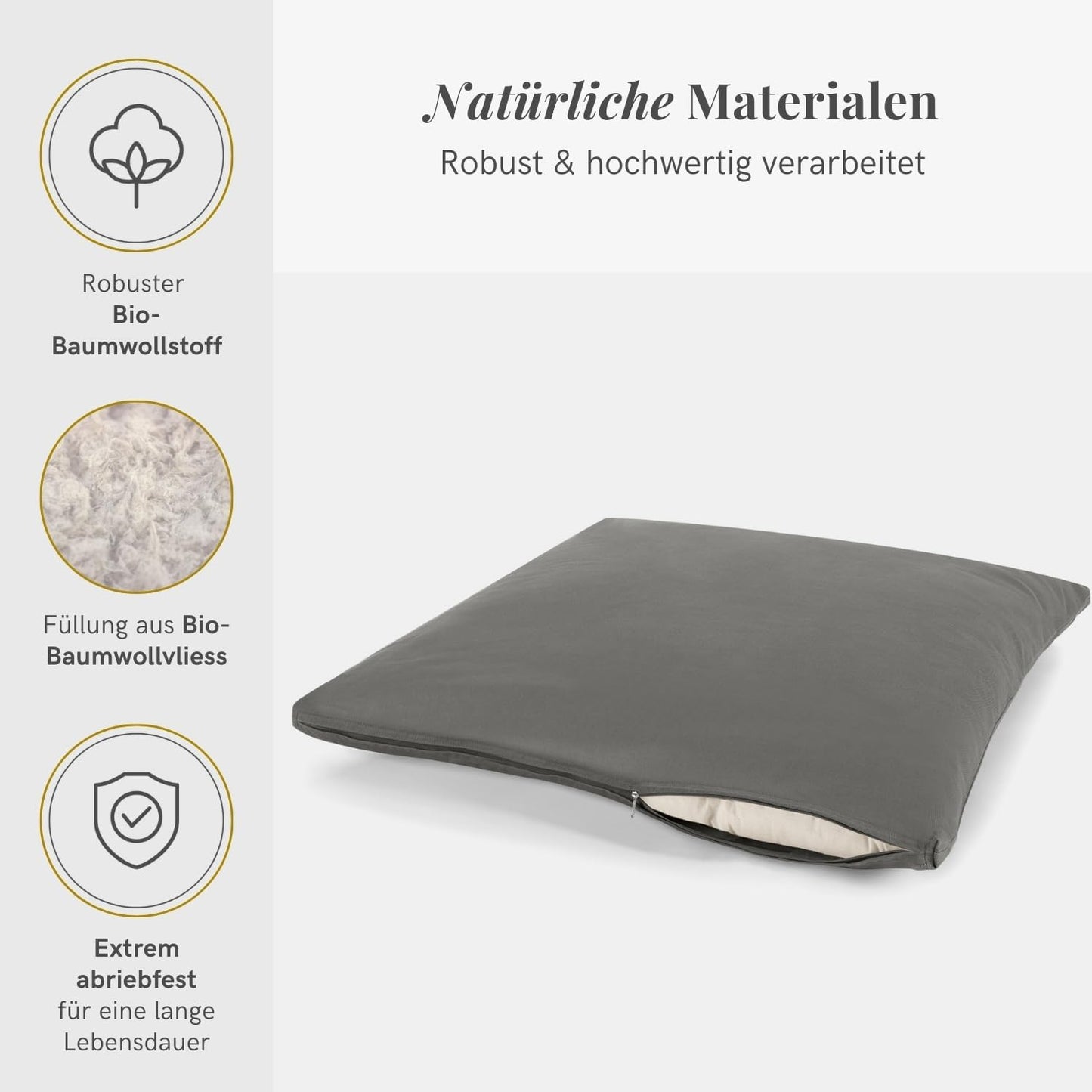 Meditationsmatte Zabuton Comfort, 7 cm / Anthrazitgrau
