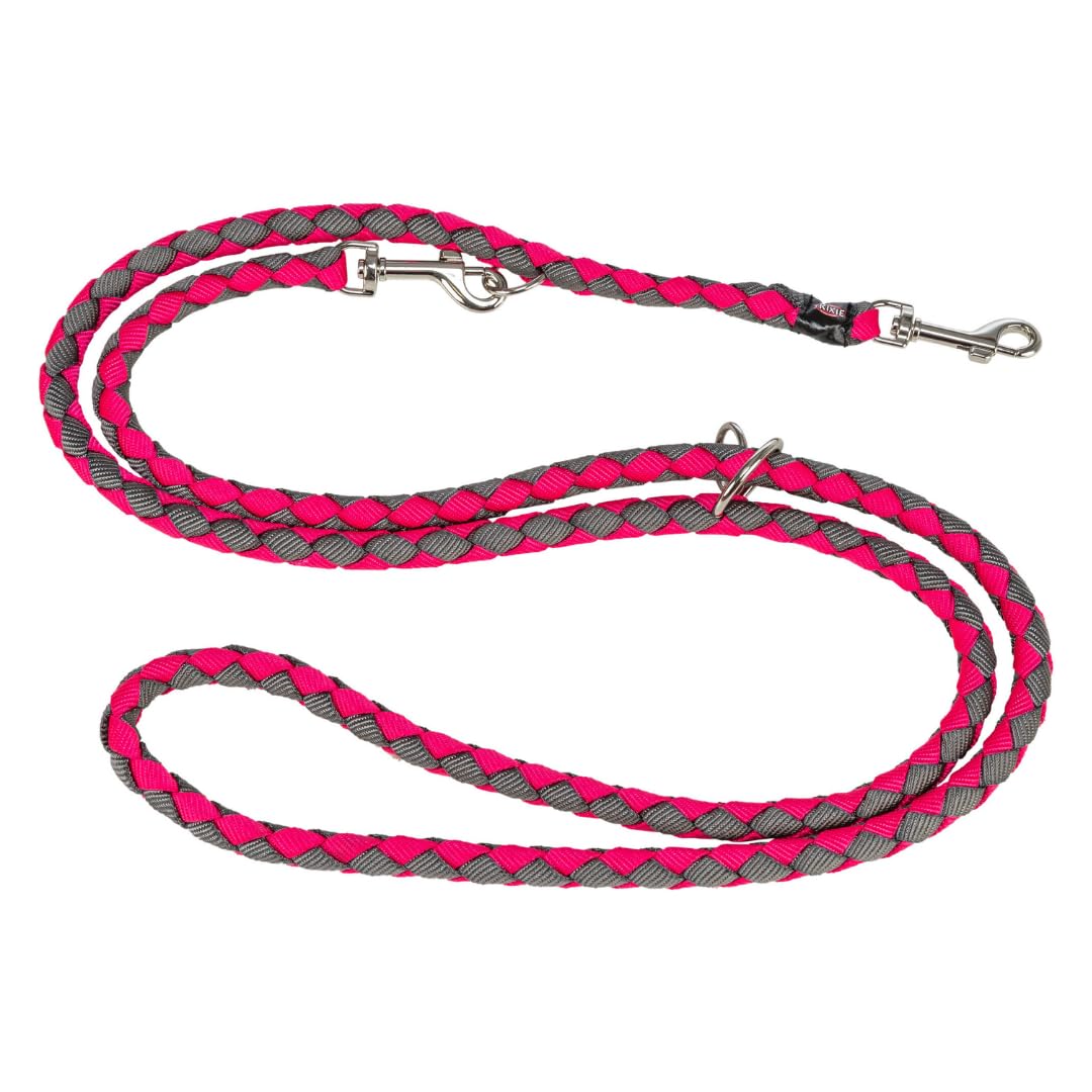 Verstellbare Hundeleine Cavo V-Leine, 2 m, fuchsia/grafit S–M, 2,00 m ø 12 mm
