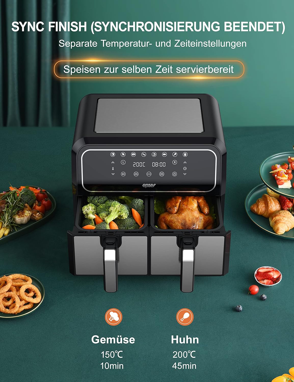Heissluftfritteuse Dual Zone