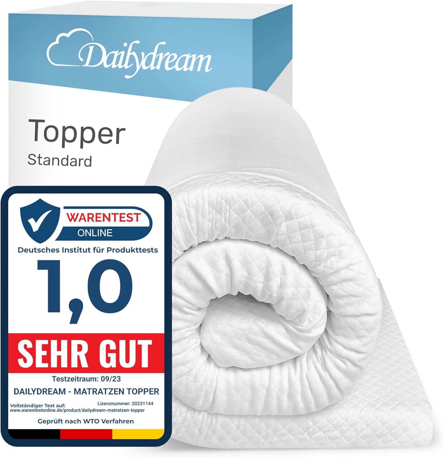 Viscoelastischer Matratzentopper (135x190cm), 135x190cm Model S - bis 80kg