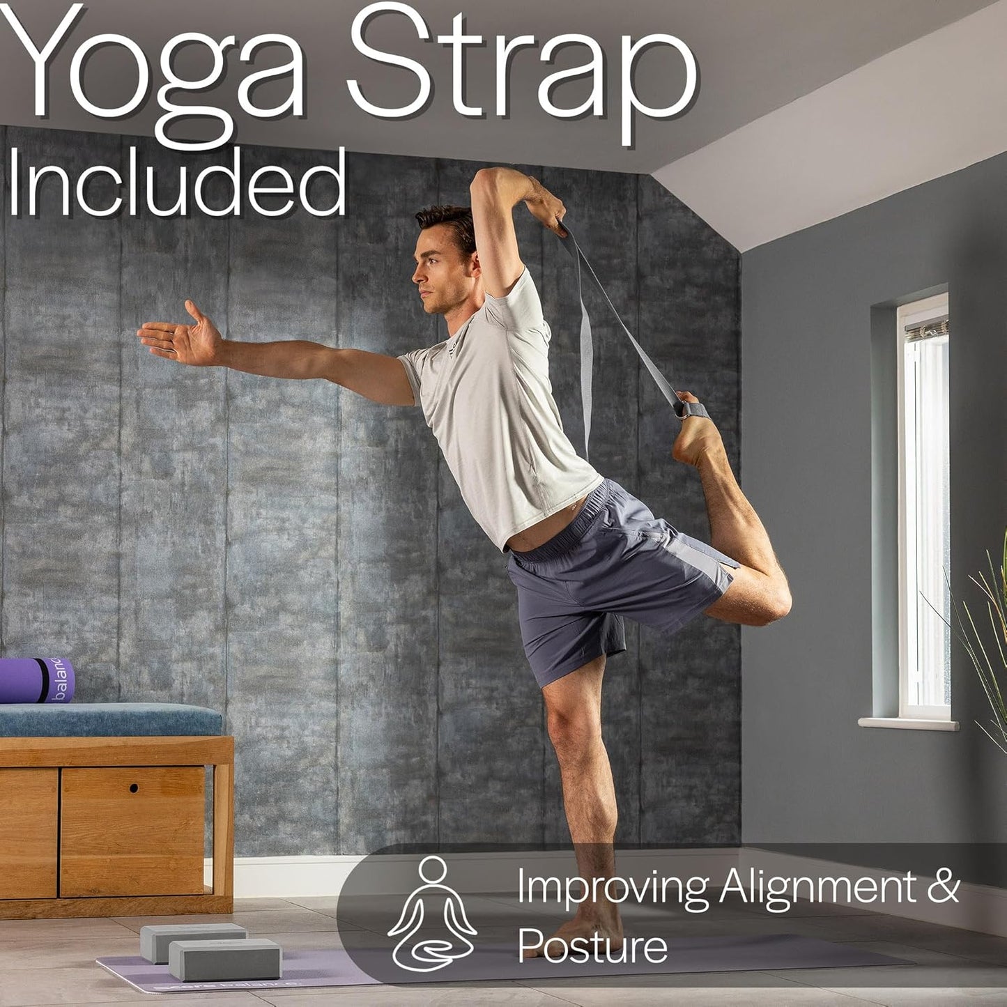 Yoga-Blöcke Set, Grau