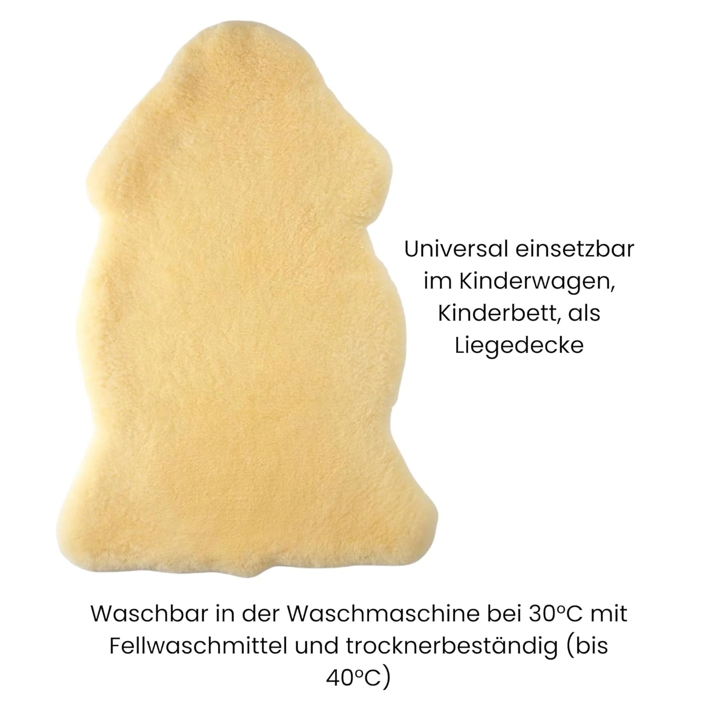 Baby-Schaffell für Kinderwagen, Babybett und Laufstall, 70-80 cm (1er Pack)