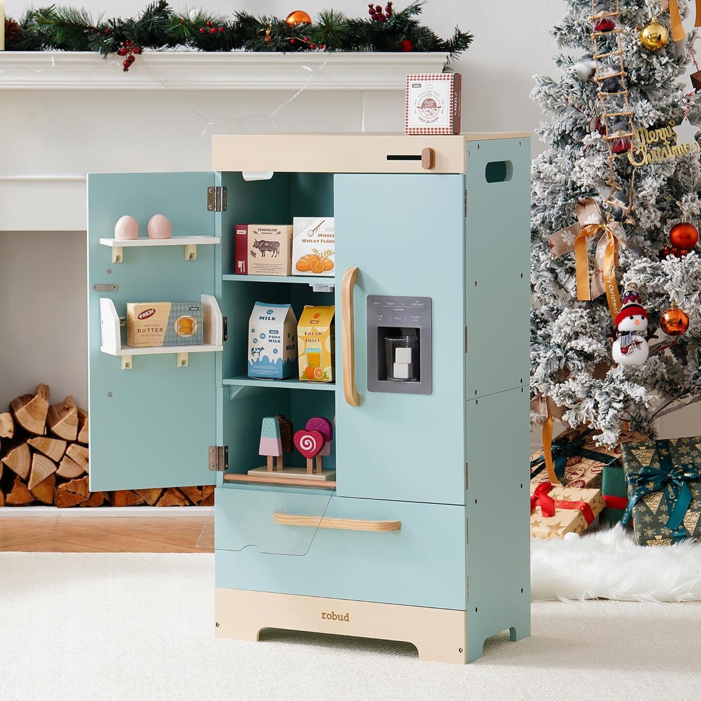 Holzkühlschrank mit Eiswürfelbereiter, Kühlschrank