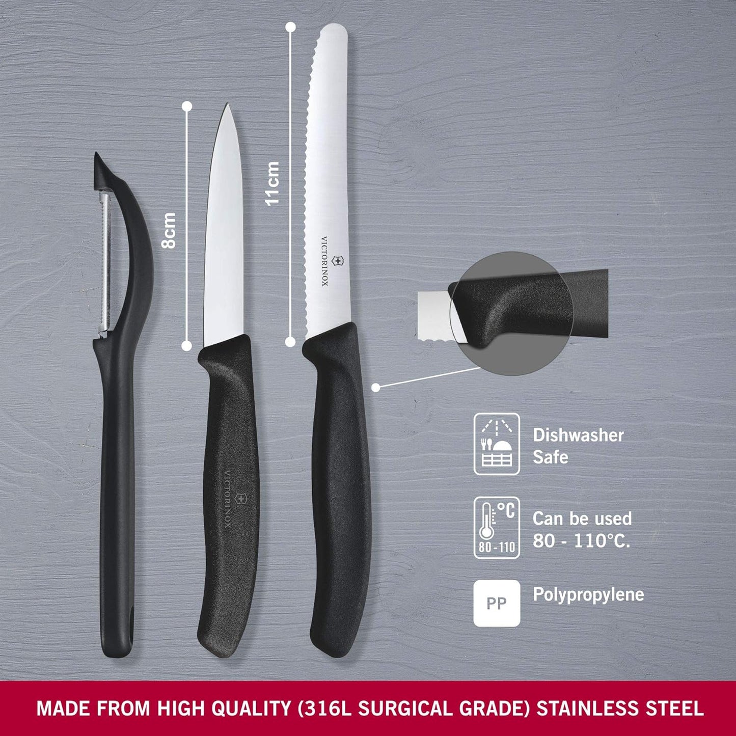 Swiss Classic Gemüsemesser Set mit Schäler