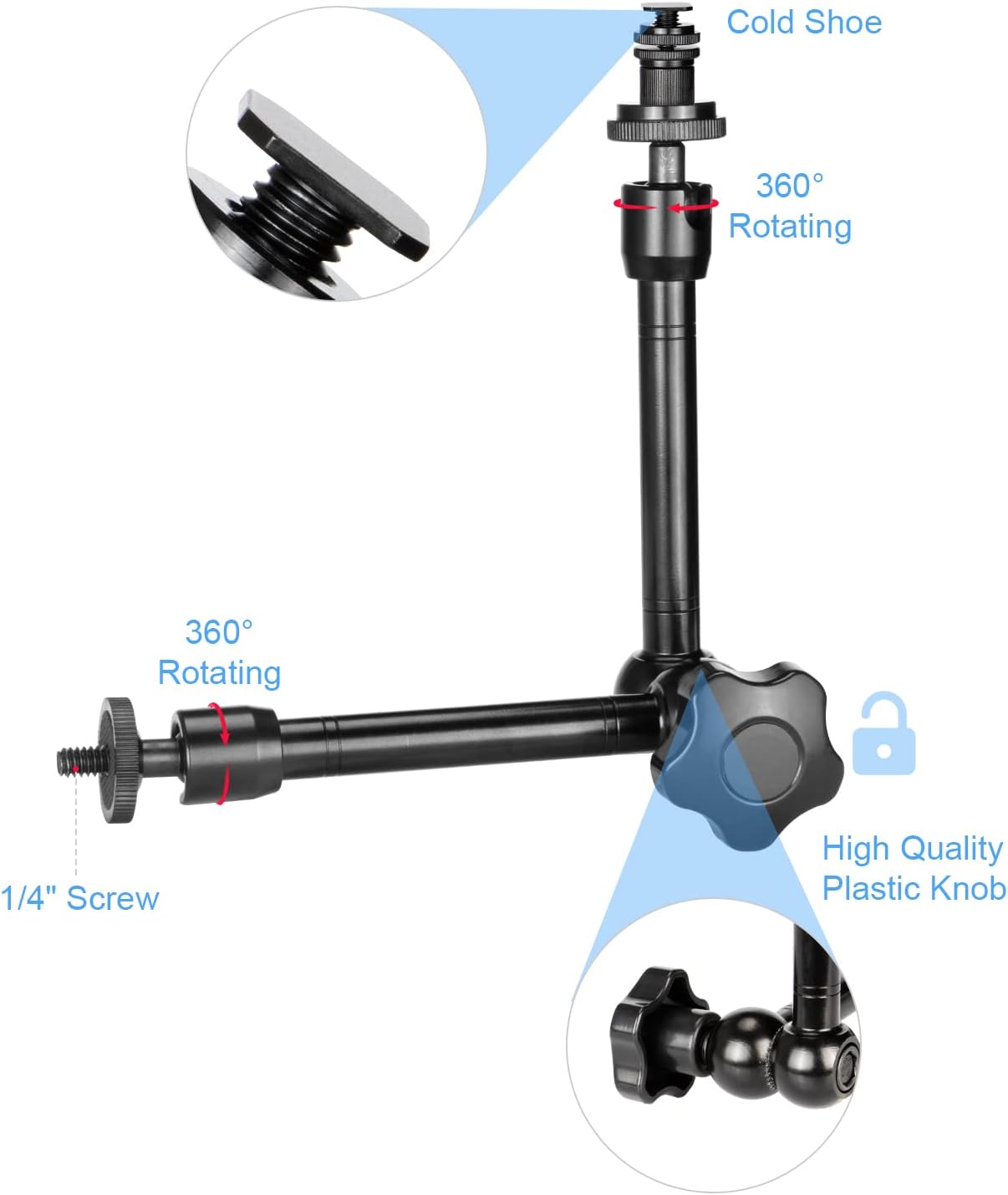 Gelenkarm mit Super Clamp für Kamera/Monitor/Licht