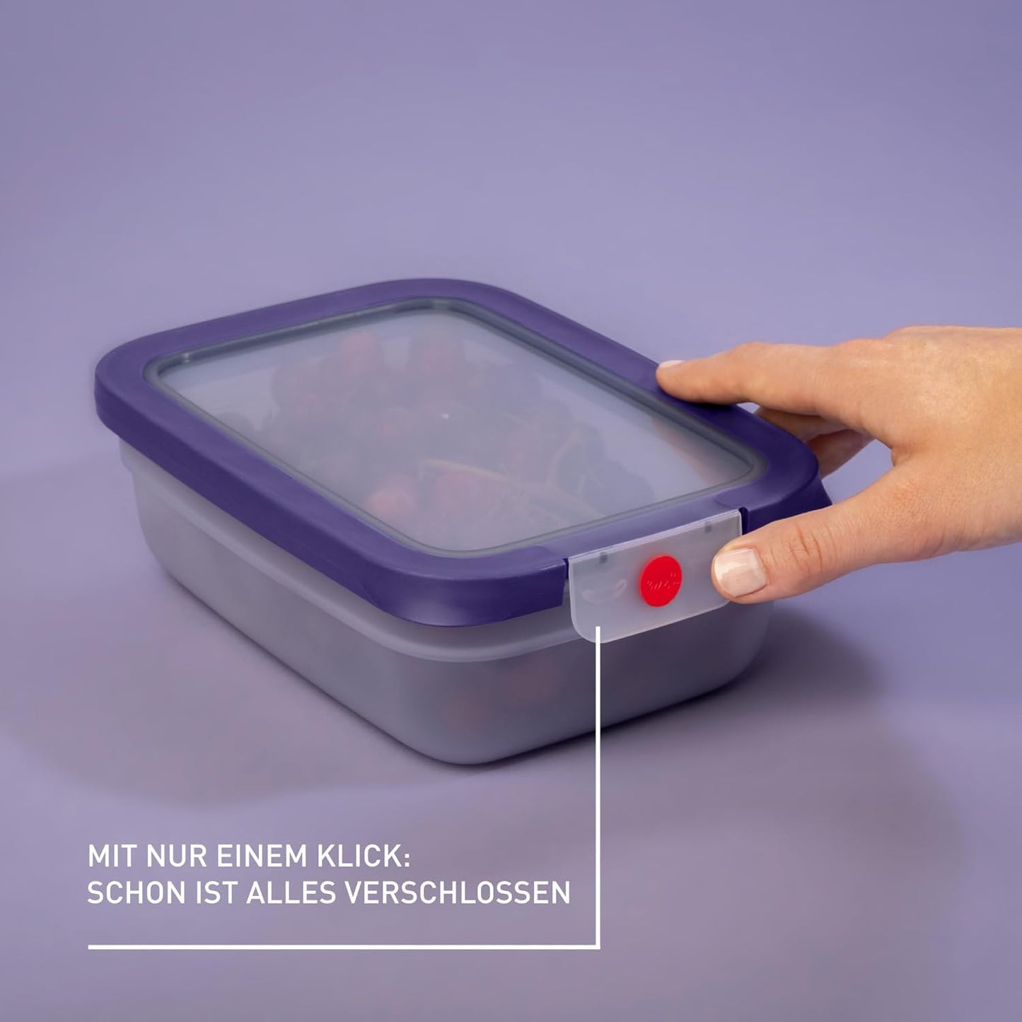 oneClick Frischhaltedosen, Set 5 (1,2L) Violett