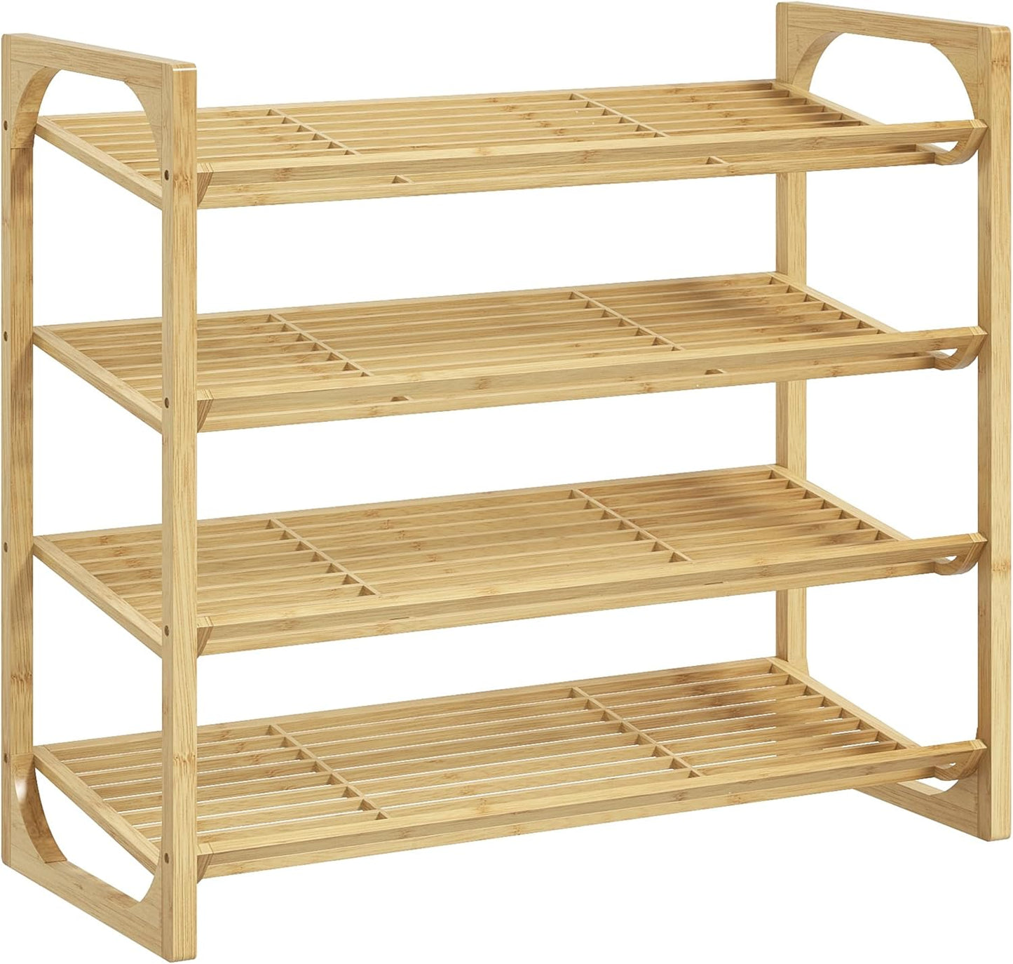 Schuhregal mit 4 Ebenen, 76L x 33B x 67H cm