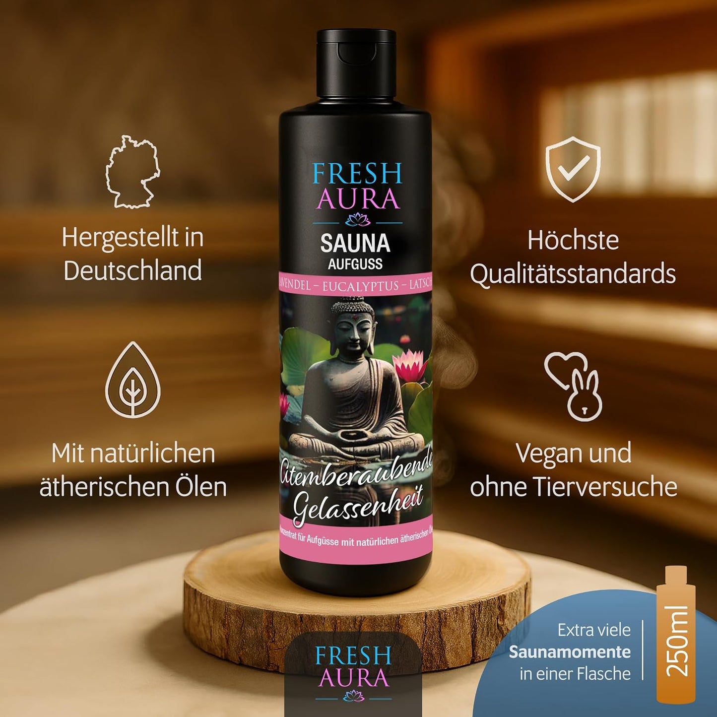 Saunaaufguss Lavendel, Eukalyptus, Latsche, Lavendel, Eukalyptus, Latsche 250ml