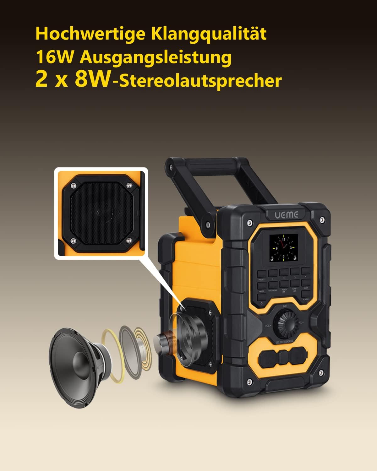 Baustellenradio DB-1005 mit DAB+ und Bluetooth