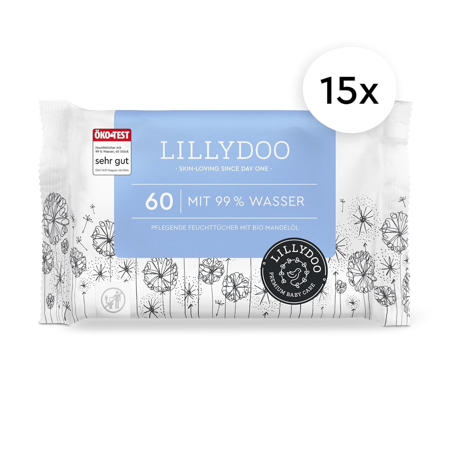 15er-Pack Baby-Feuchttücher, 60 stück (15er Pack)