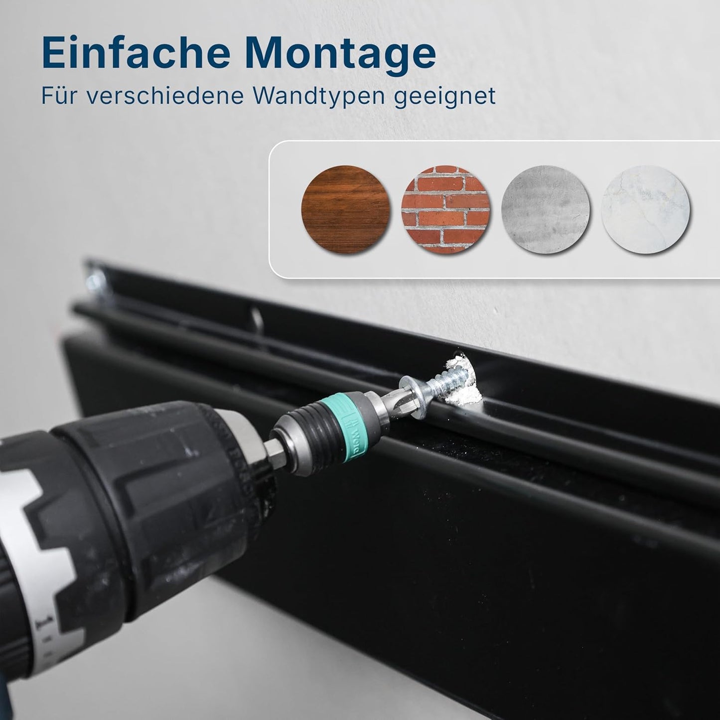 Werkzeug-Wandhalterung mit 12 Haken & 4 Schienen, 4 Paneele, 12 Haken