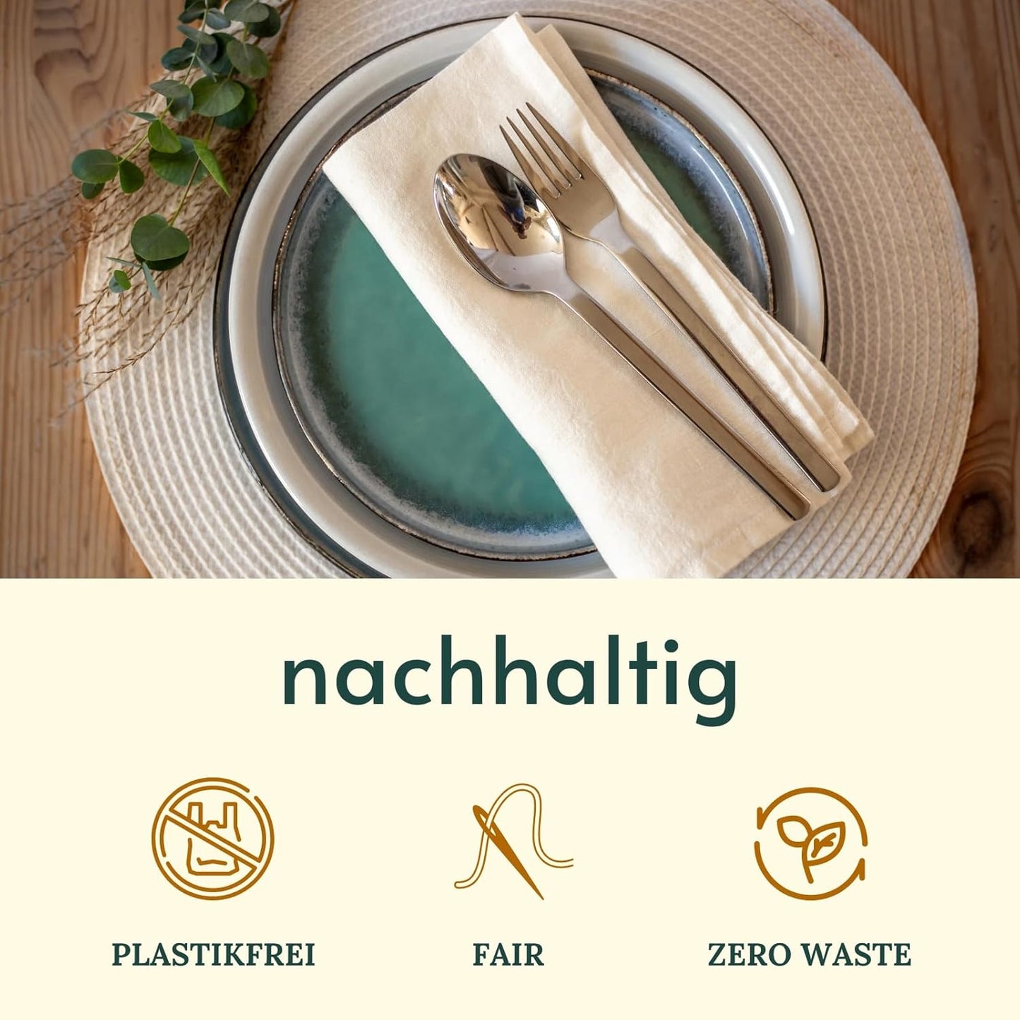 6er-Set Stoffservietten aus Leinen, Grau 6er Set Leinen