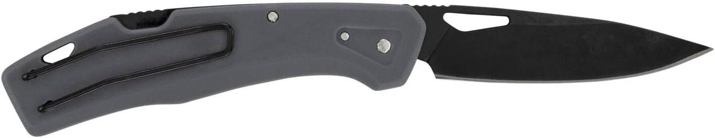 Taschenmesser mit Gürtelclip und Edelstahlklinge, Grau