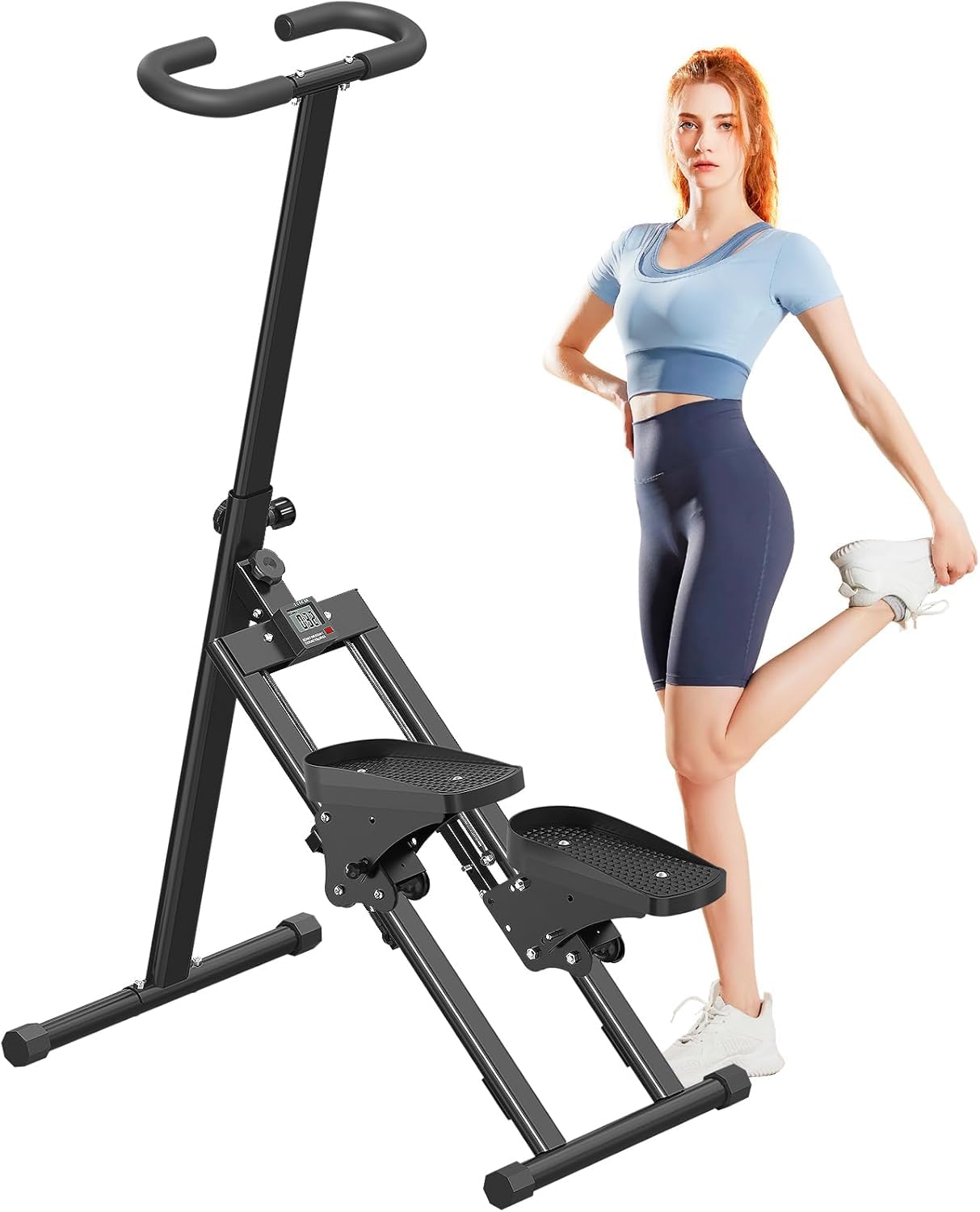 Faltbarer Treppensteiger für Zuhause, 110 kg Tragkraft, Schwarz