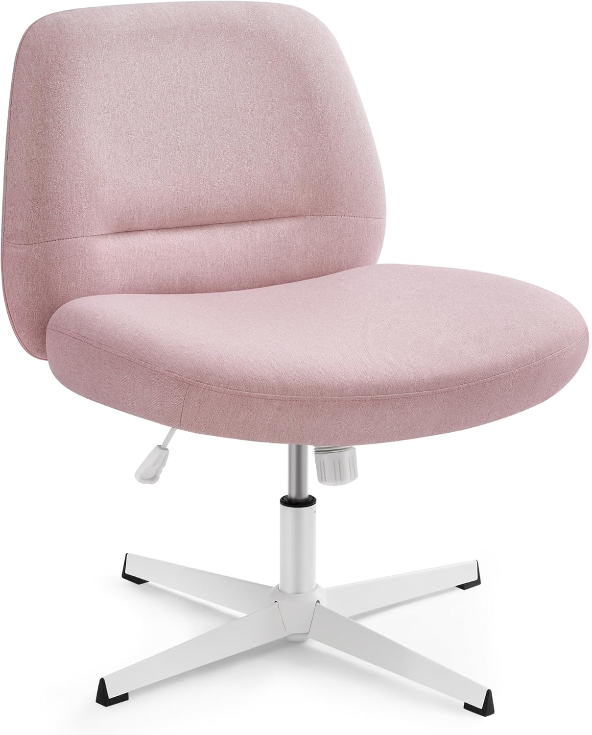 Höhenverstellbarer Schneidersitz-Schreibtischstuhl, Pastellrosa Ohne Rädern
