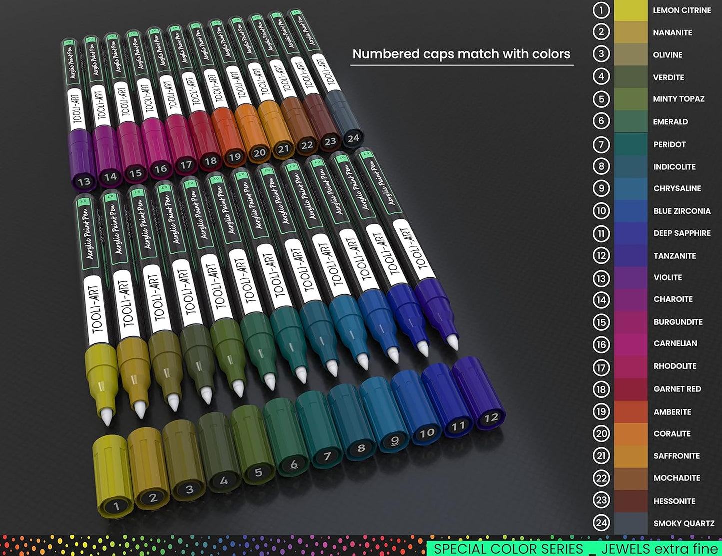 Juwel Extra Fein Acrylstifte-Set für Steinmalerei, wasserfest, JUWEL EXTRA FEIN