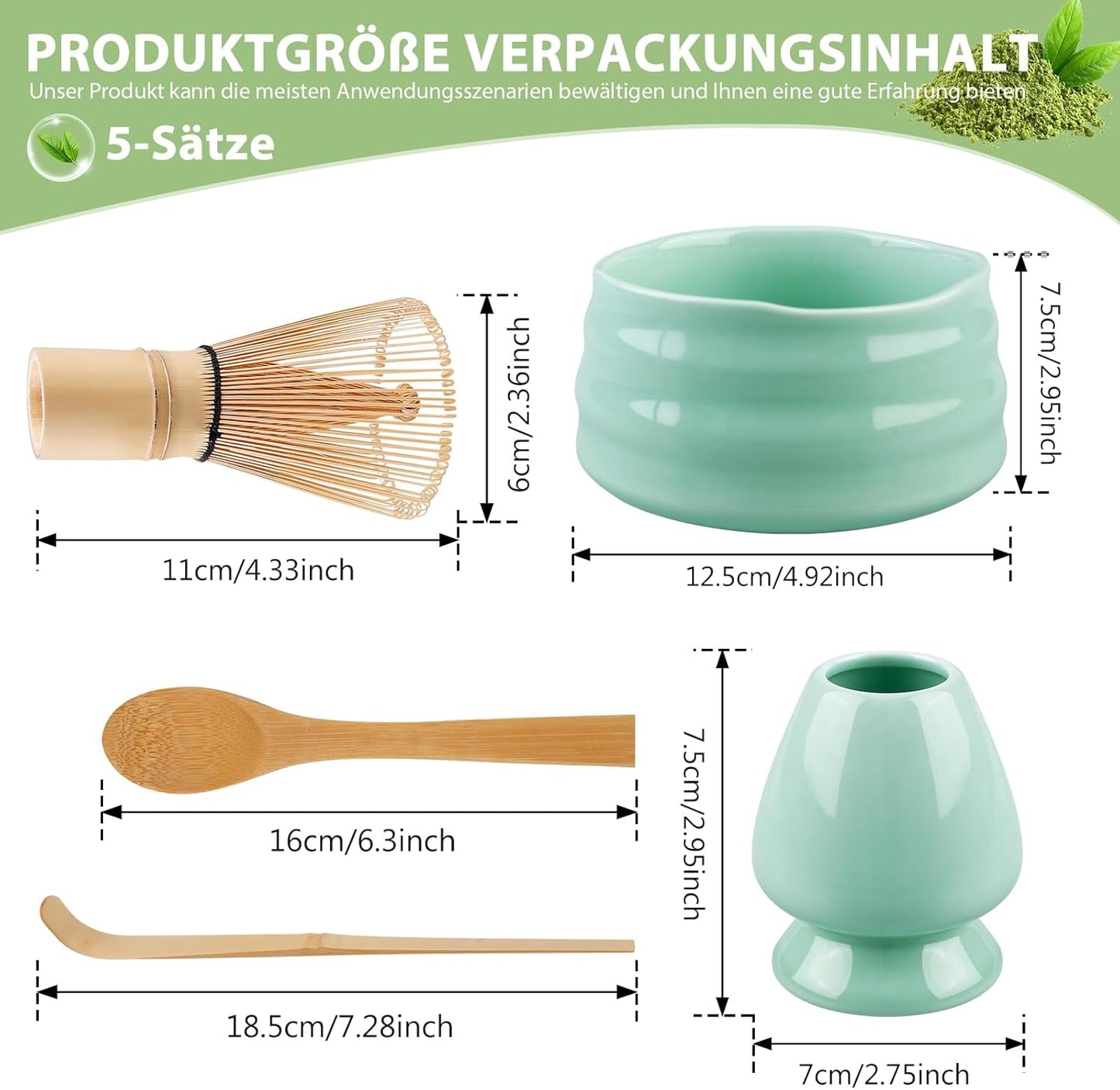 Matcha Tee Zubereitungsset, Grün