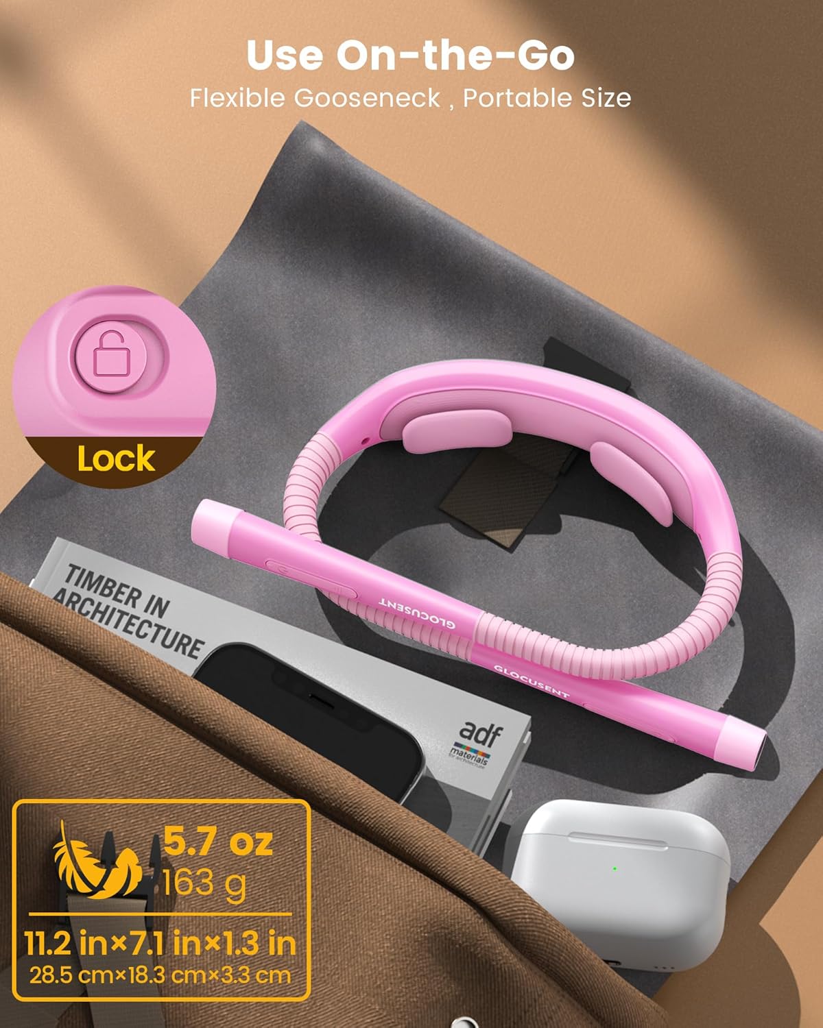 Leselampe für den Hals, Rosa