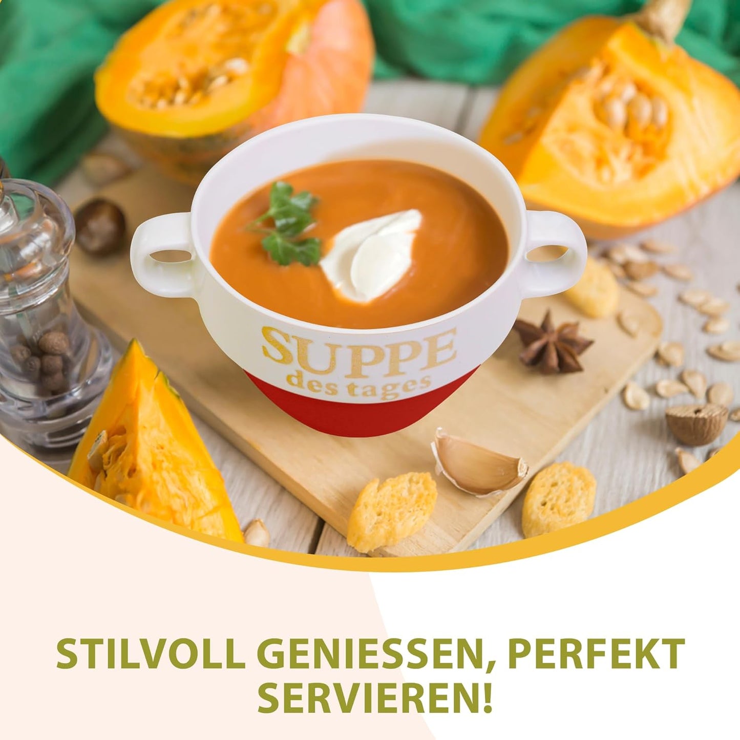 12er-Set Suppentassen, 12 Stück Rot