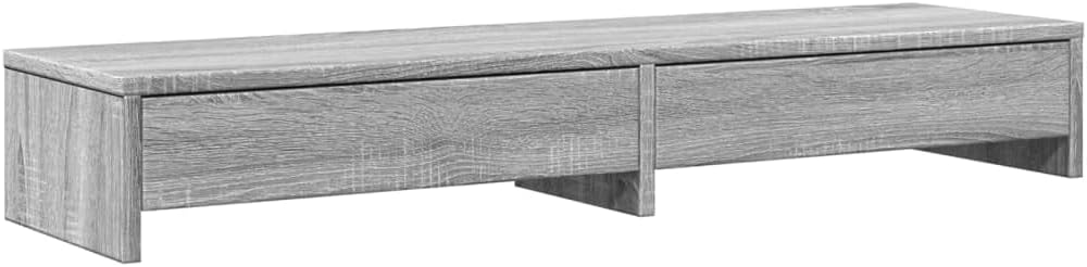 Monitorständer mit Schubladen für Schreibtisch, 100 x 27 x 15 cm Grau Sonoma