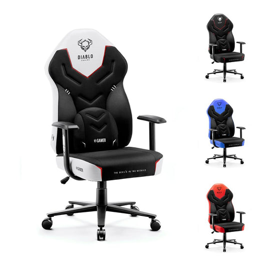 Ergonomischer Gaming-Stuhl X-Gamer 2.0, Schwarz-weiss 128 cm x 68 cm x 55 cm