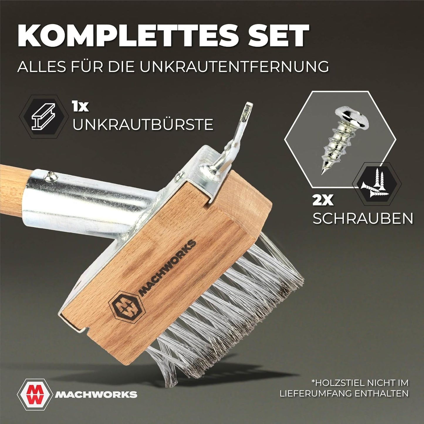 5-teiliges Fugenbürsten Set mit Fugenkratzer, 5