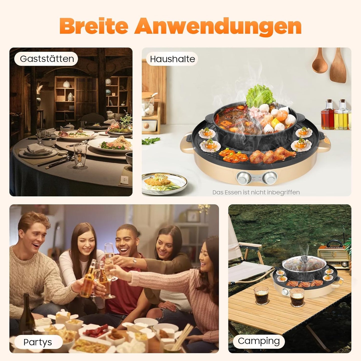 Elektrischer Hot Pot mit Grillplatte