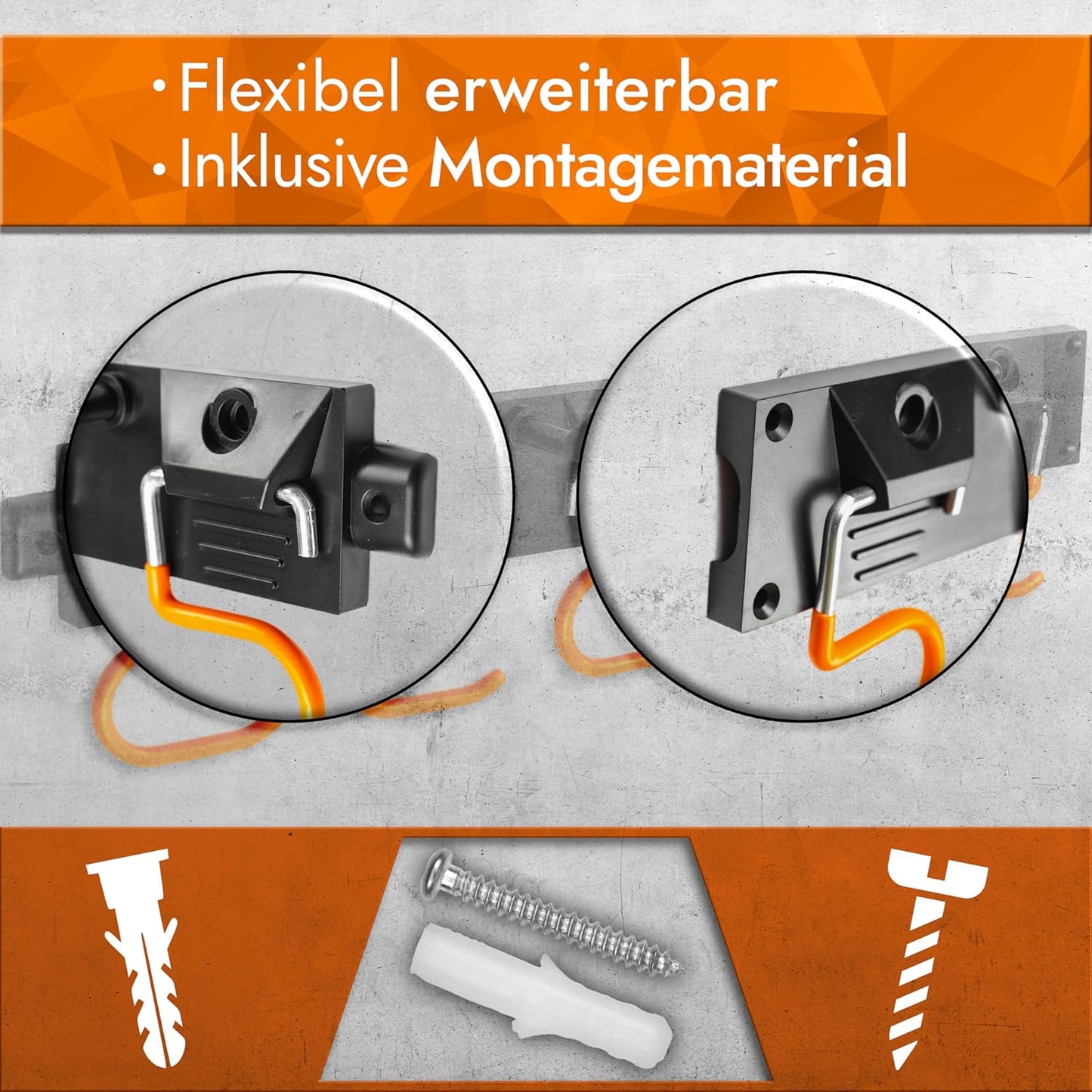 Gartengerätehalter-Set mit rutschfesten Haken