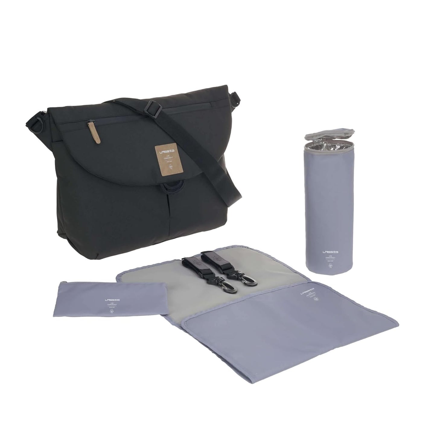Wickeltasche inkl. Accessoires, Schwarz
