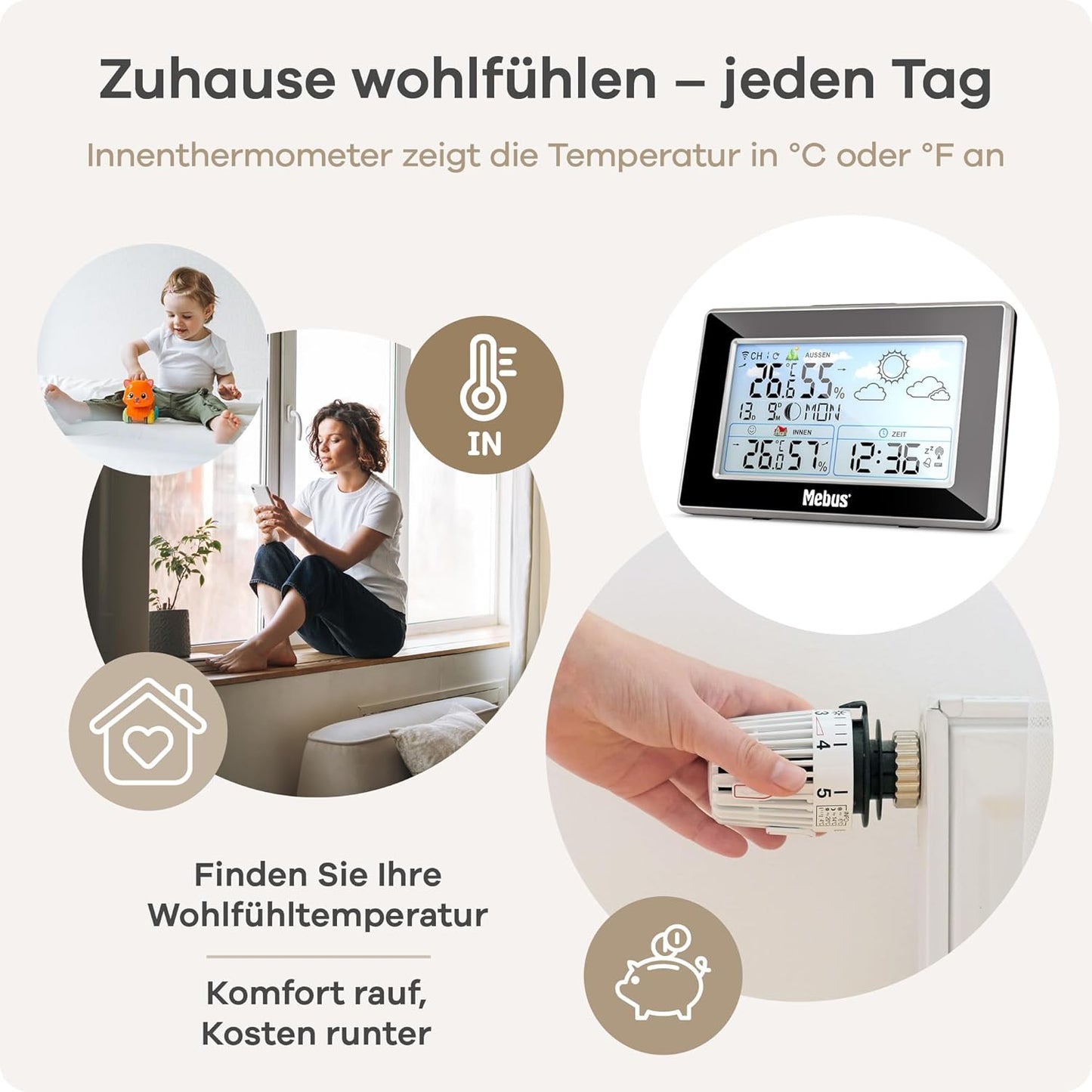 Wetterstation mit Aussensensor und Funkuhr 40917