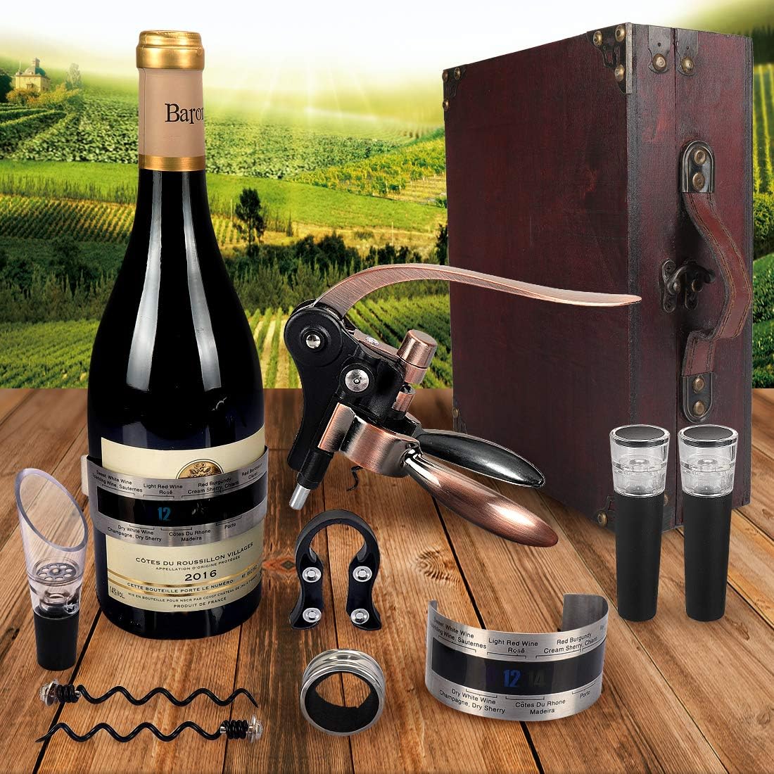 Korkenzieher Set in Holzkiste, Style 03