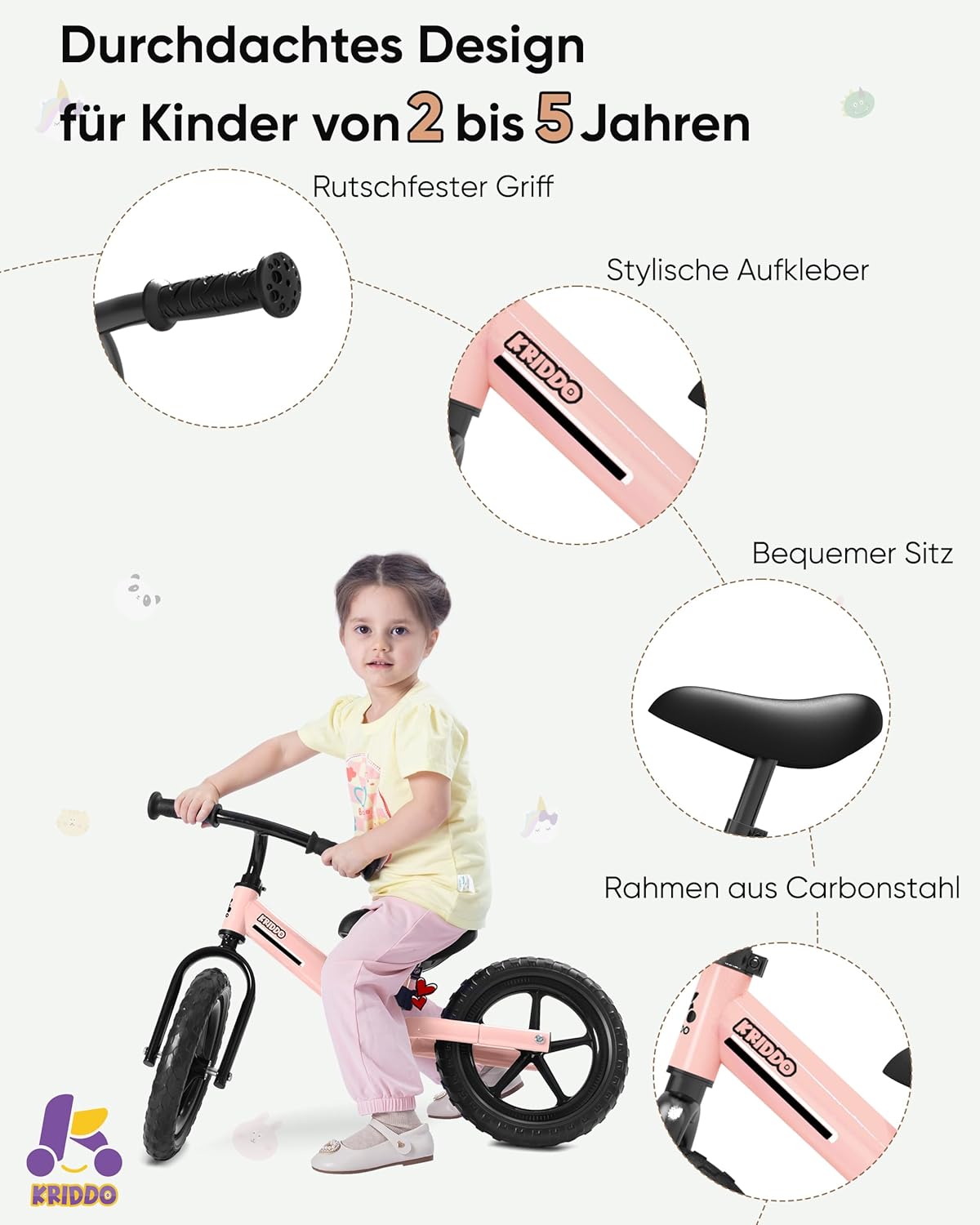 Laufrad für Kinder, Rosa