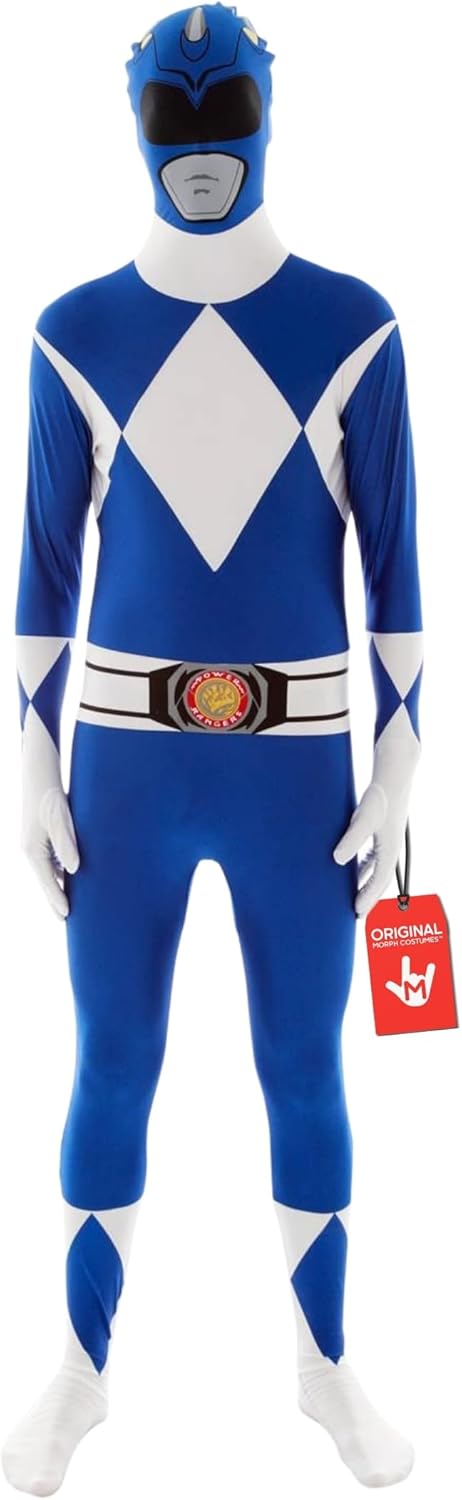 Power-Rangers Kostüm für Erwachsene, Blau L